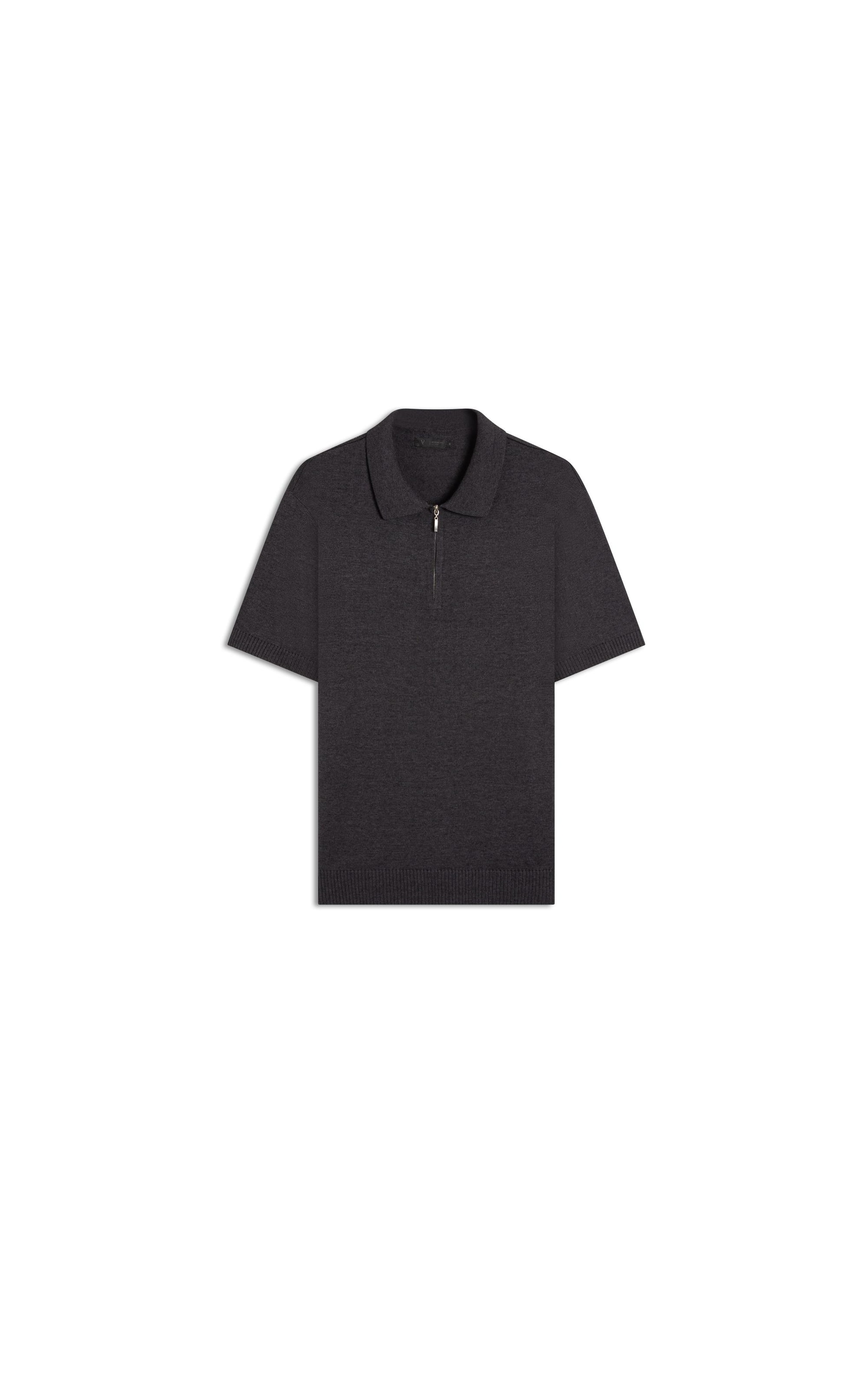Polo Com Ziper Chumbo Mescla