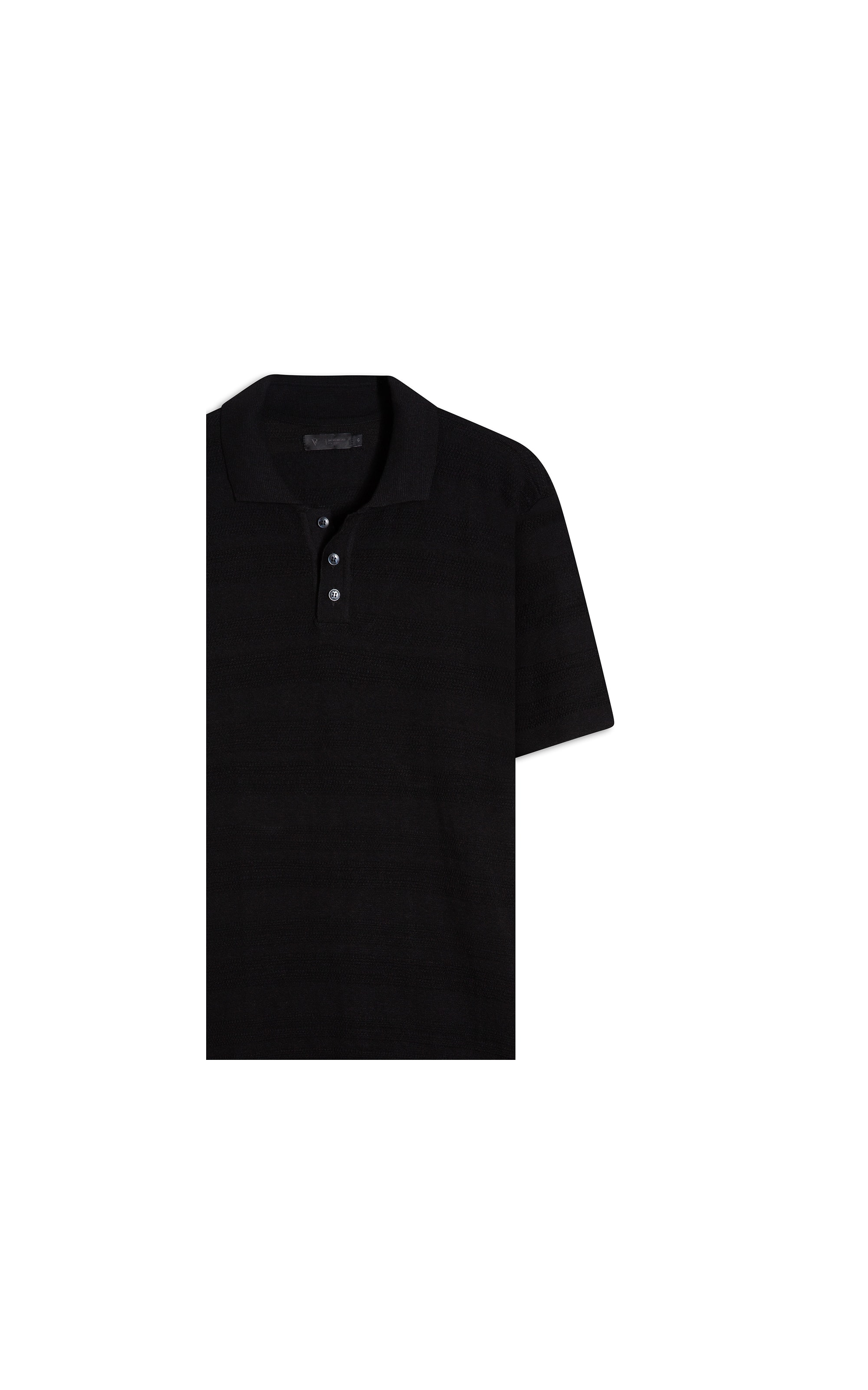 Polo Freddo Listrado Preto