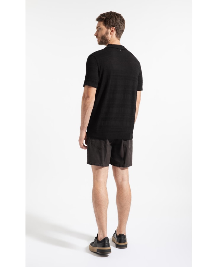 Polo Freddo Listrado Preto