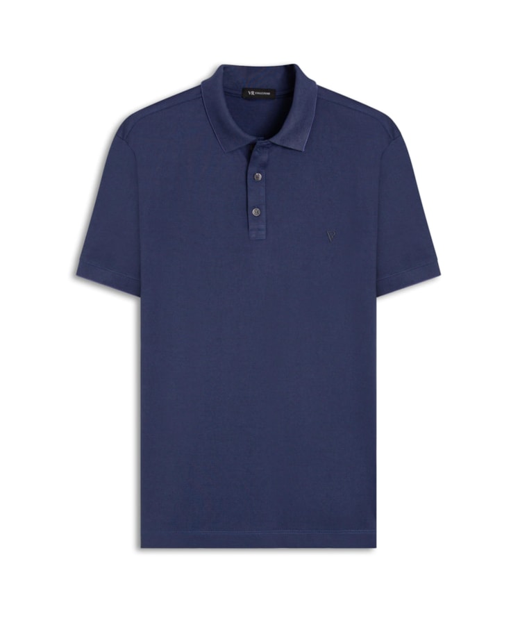 Polo Interlock Azul Pervante