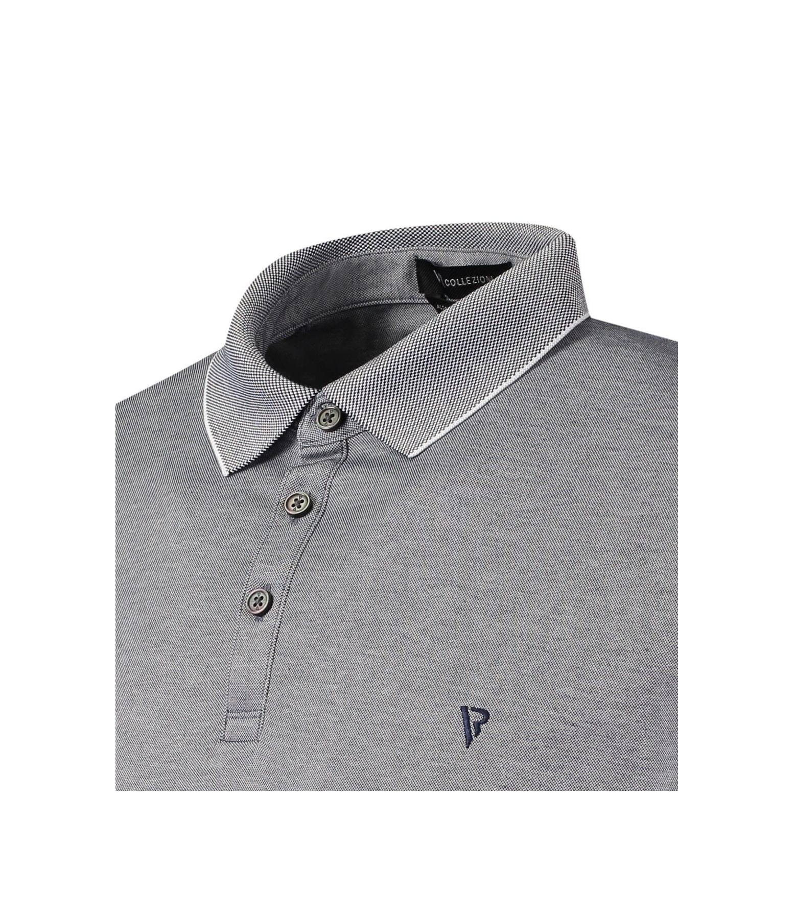 Polo Interlock Pima Azul Marinho