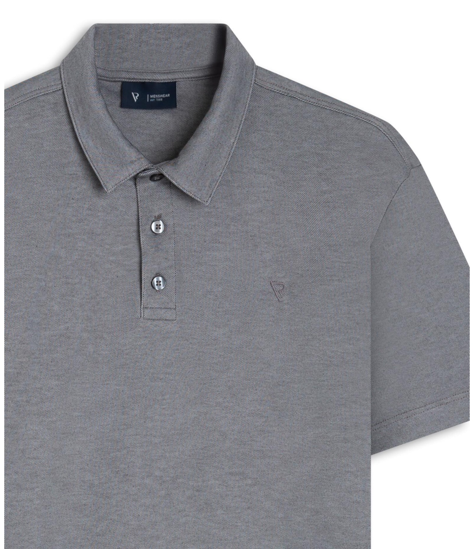 Polo Interlock Pima Básica Cinza Medio