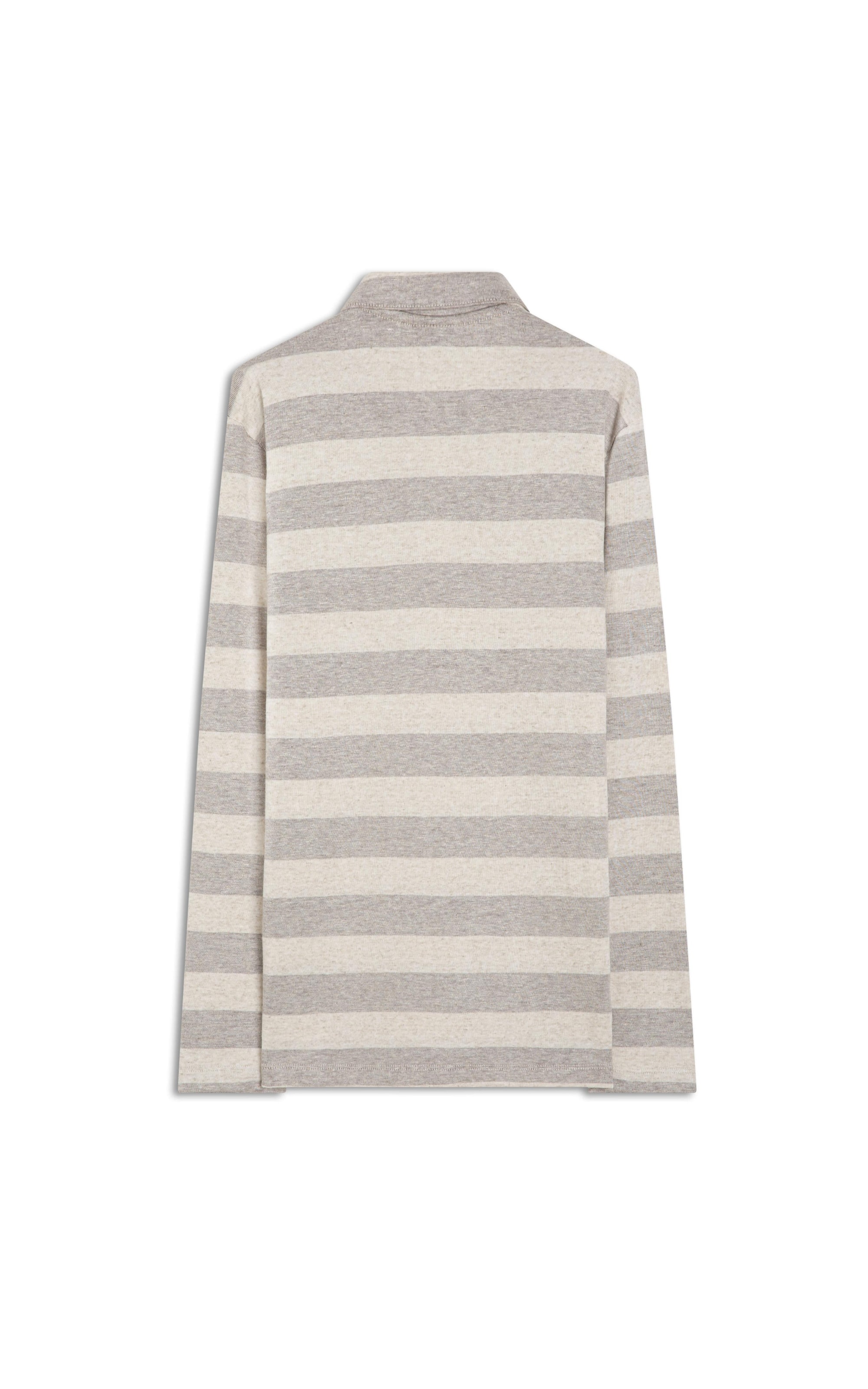 Polo Linho Stripe Marrom