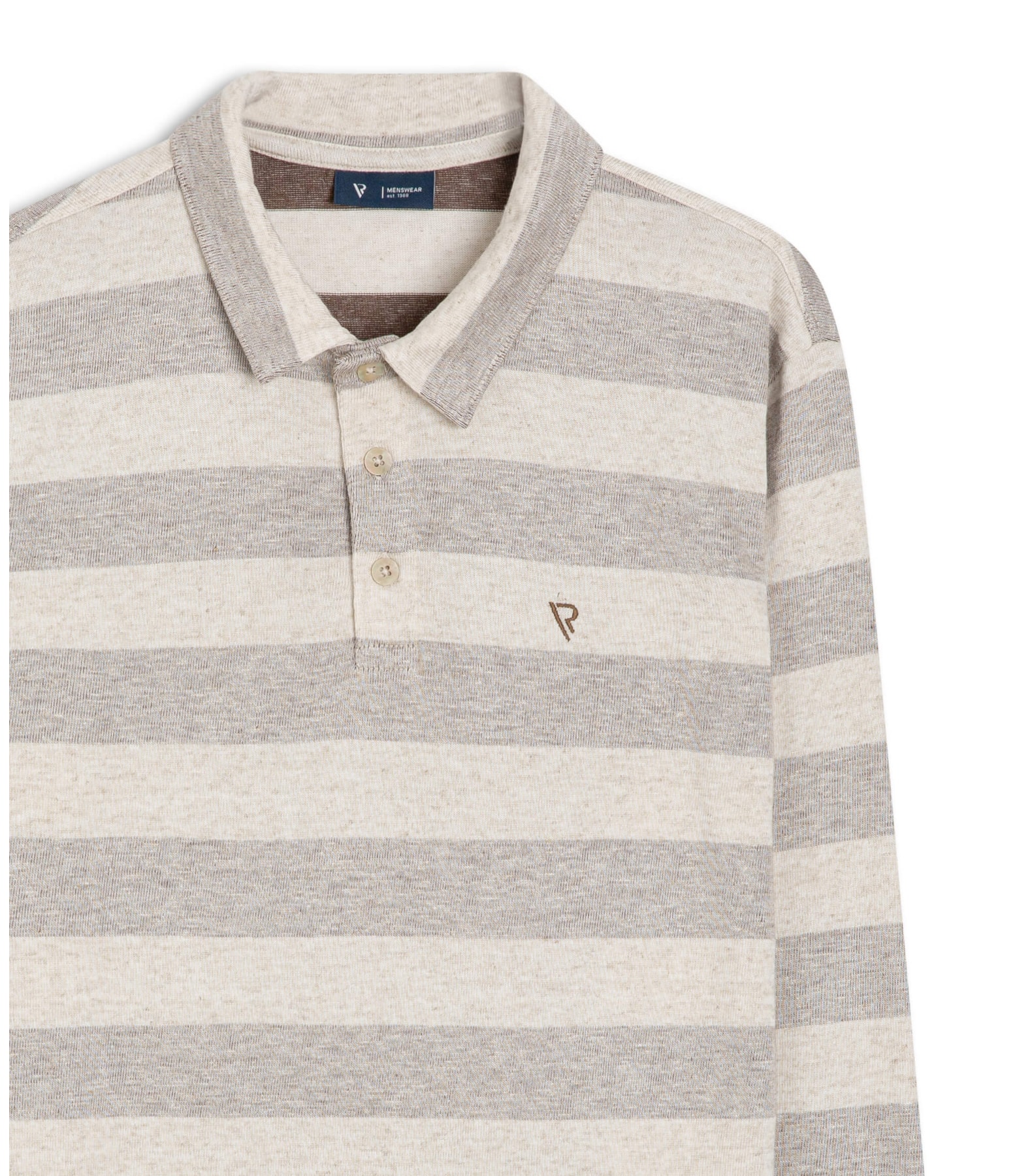 Polo Linho Stripe Marrom