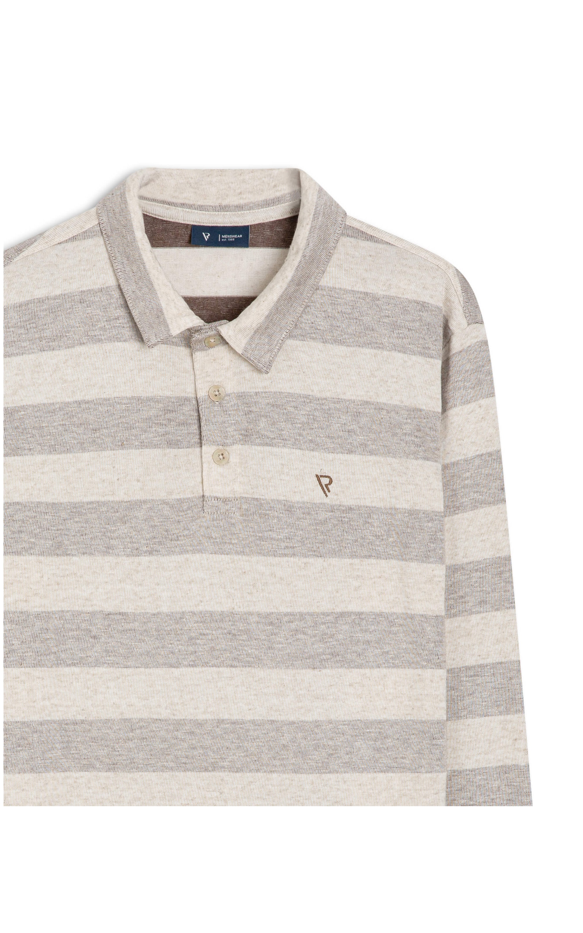 Polo Linho Stripe Marrom