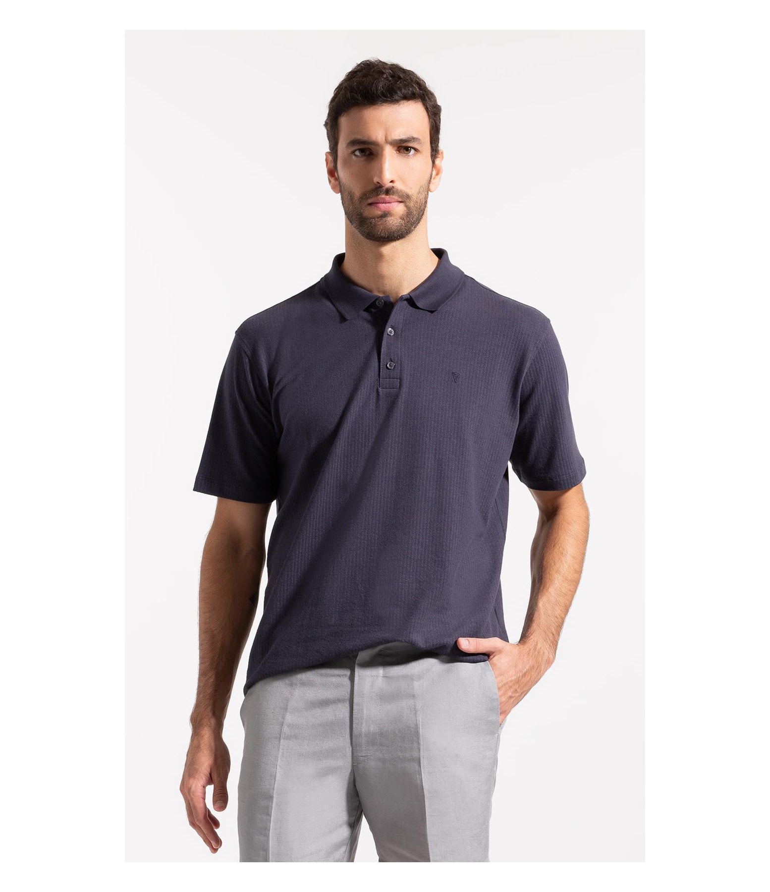 Polo Malha Raio de Sol Marinho