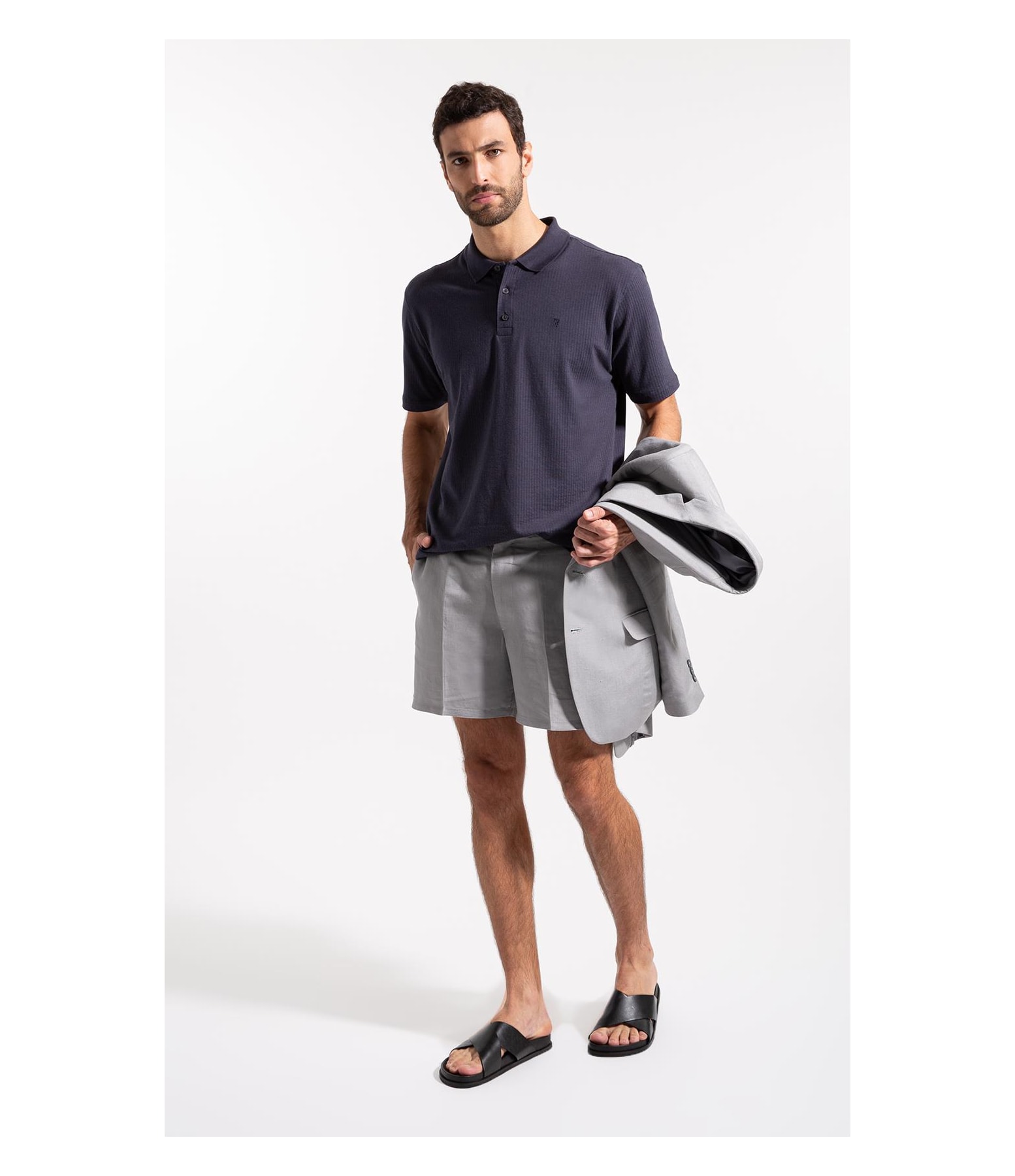 Polo Malha Raio de Sol Marinho