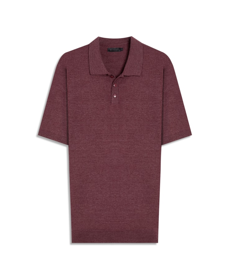 Polo Malha Serido Vinho Mescla