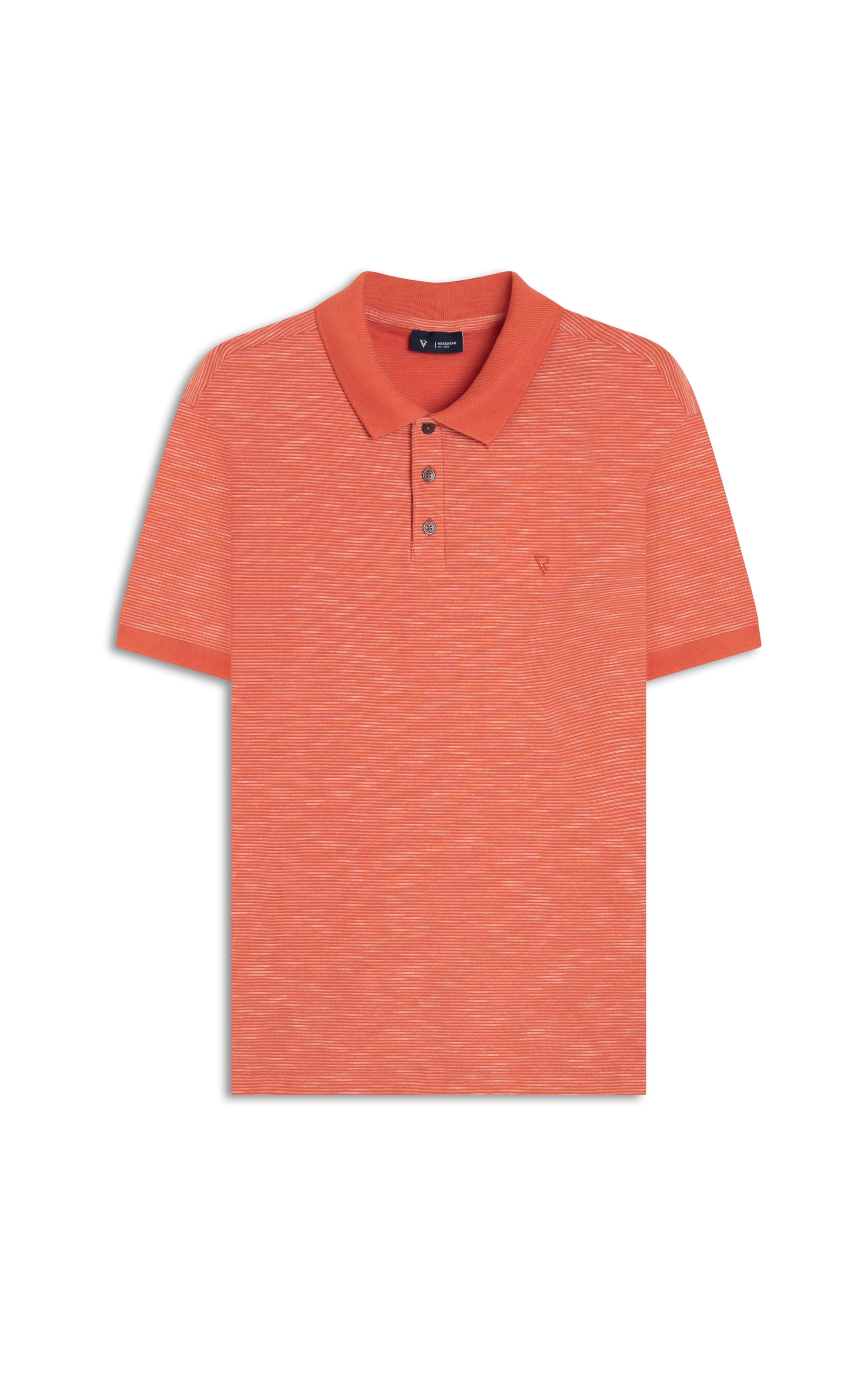 Polo Malha Stripe Coral