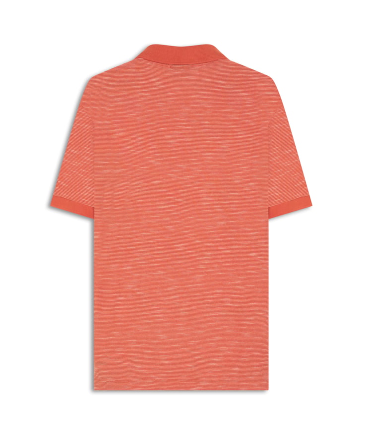 Polo Malha Stripe Coral