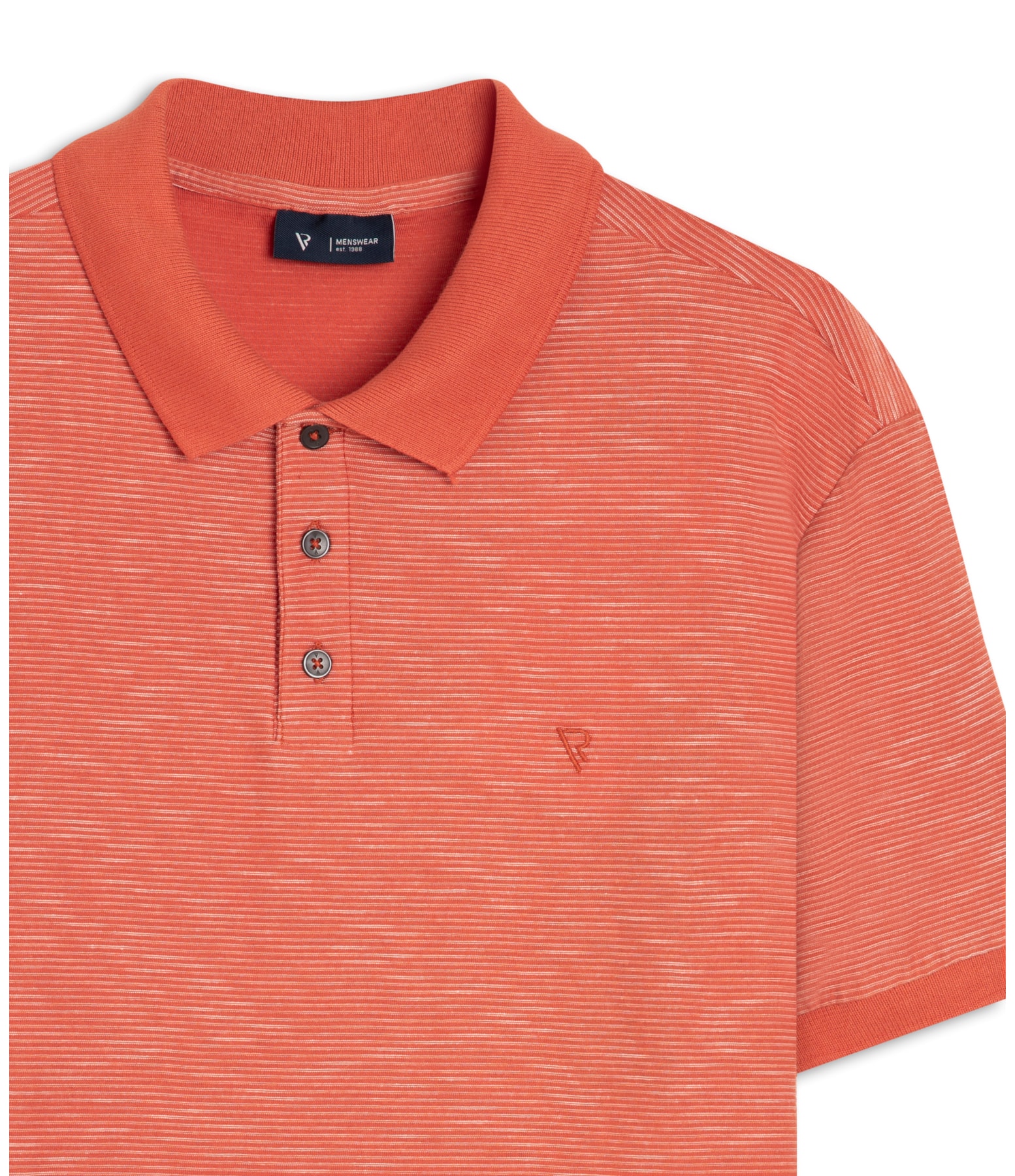 Polo Malha Stripe Coral