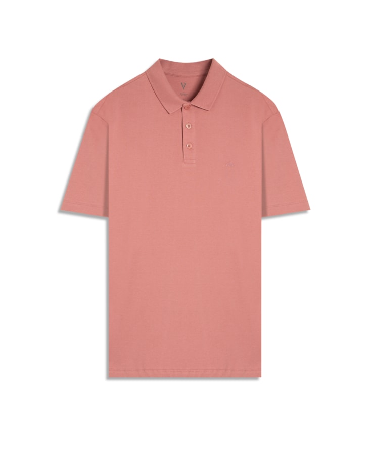 Polo Mc Basica Meia Malha Rosa Dusty