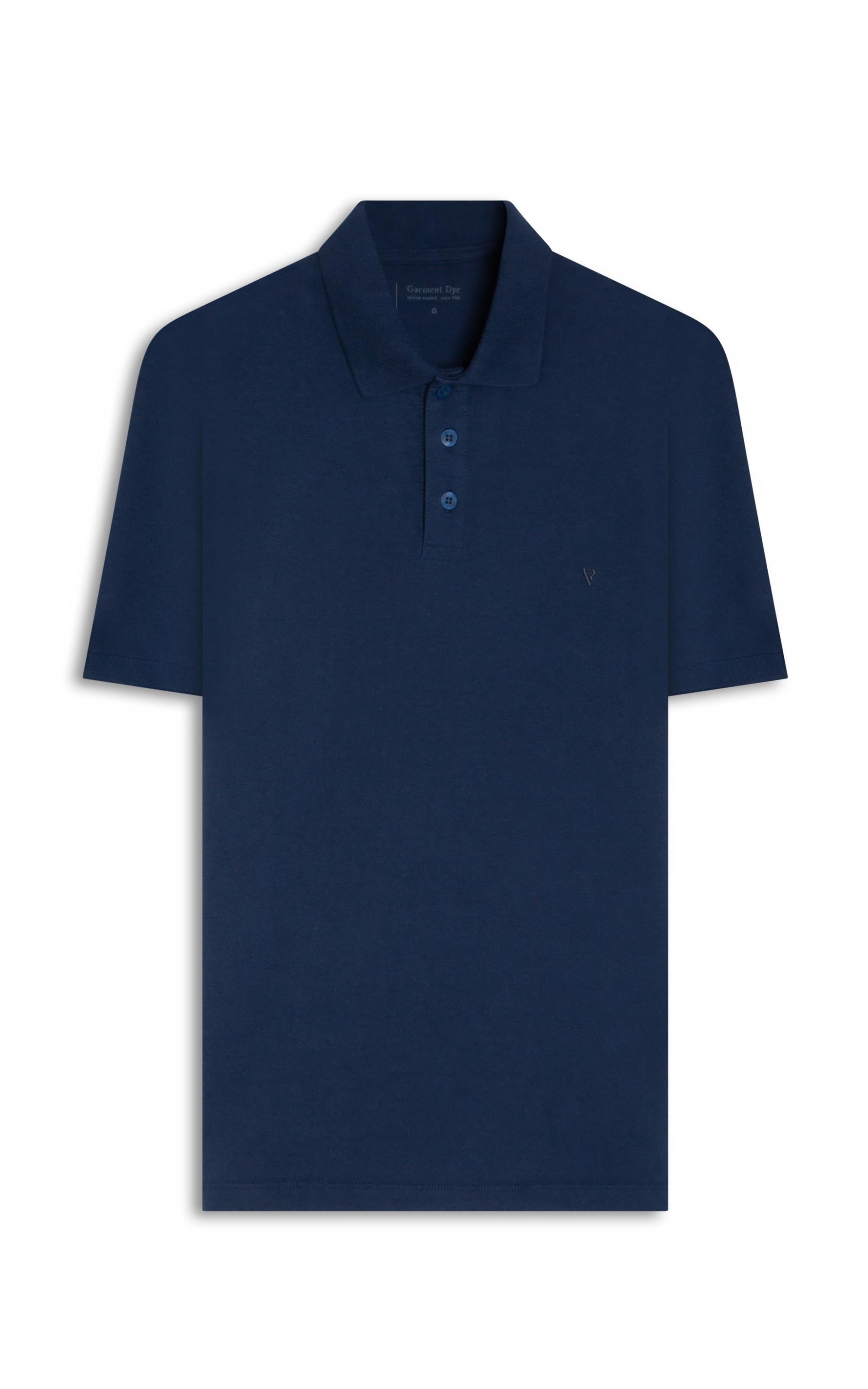 Polo Mc Meia Malha Mescla Azul Medio