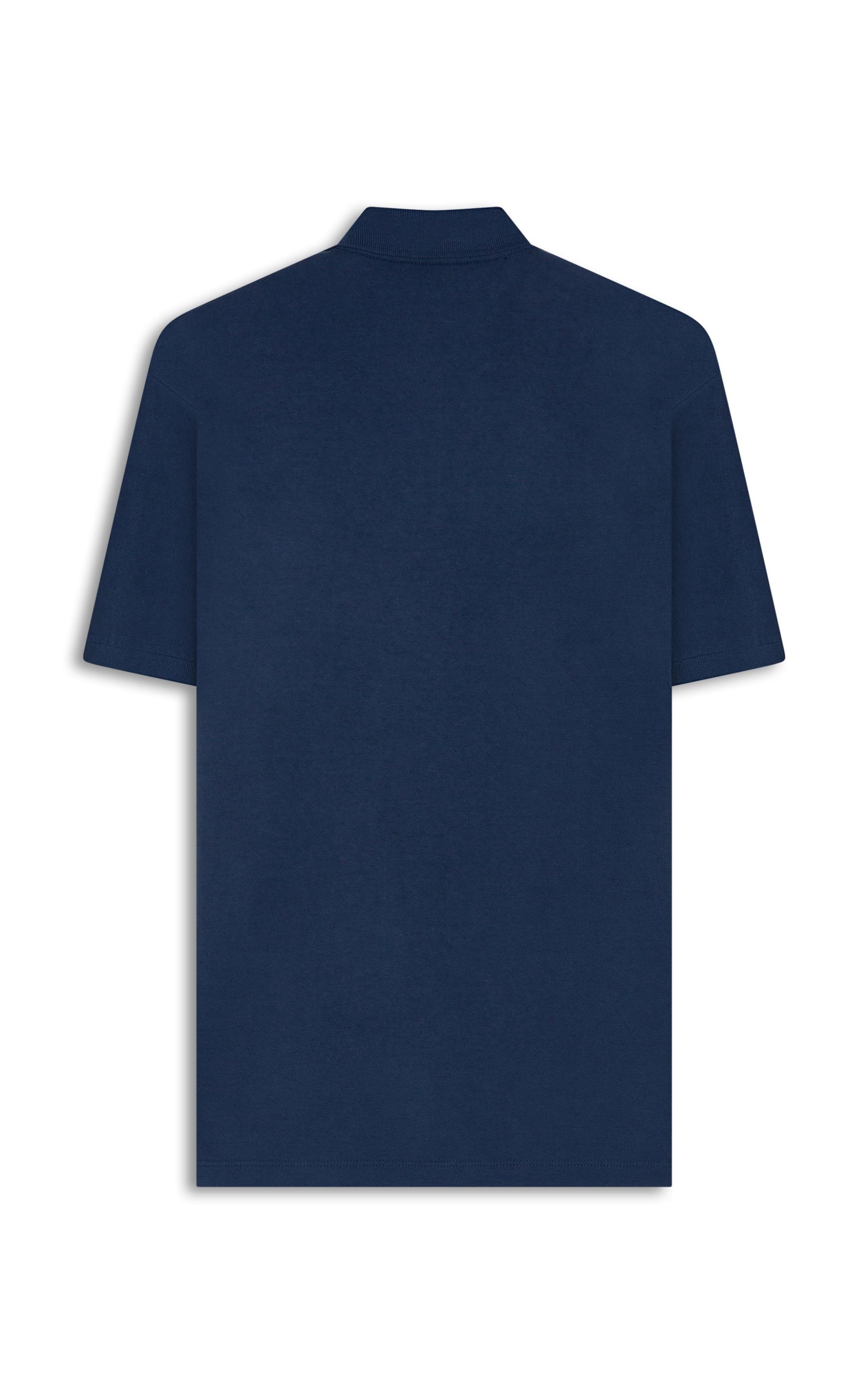 Polo Mc Meia Malha Mescla Azul Medio