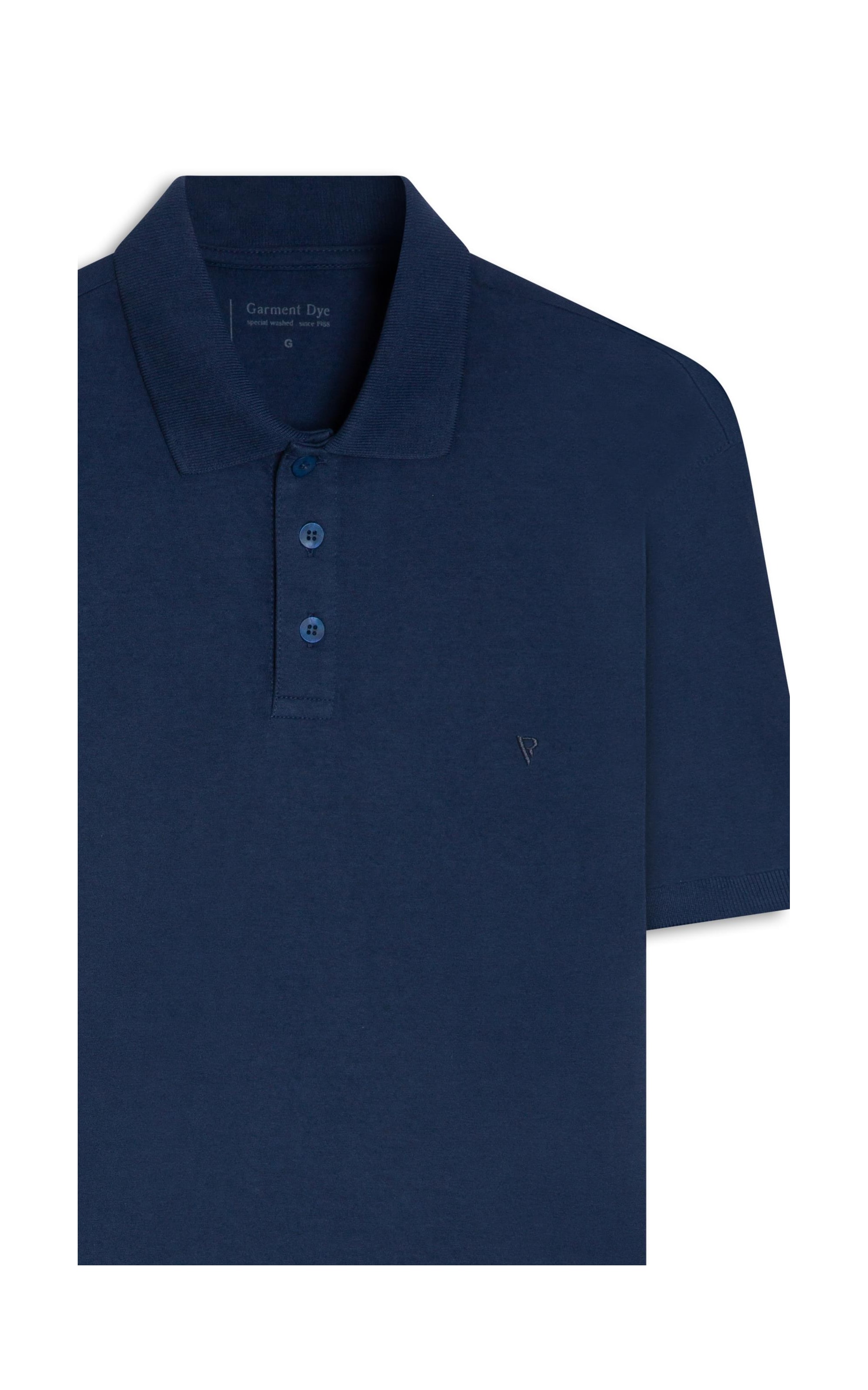 Polo Mc Meia Malha Mescla Azul Medio