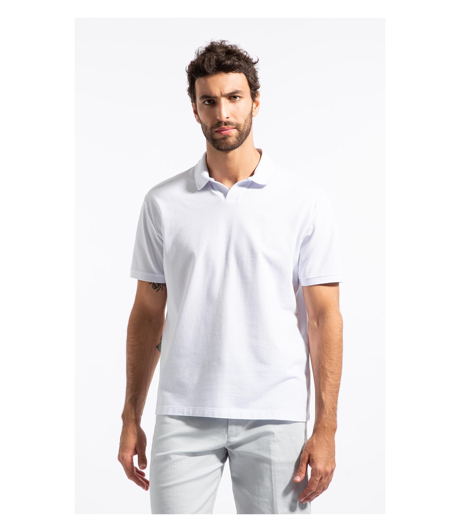 Polo Mc Piquet Jacquard Branco