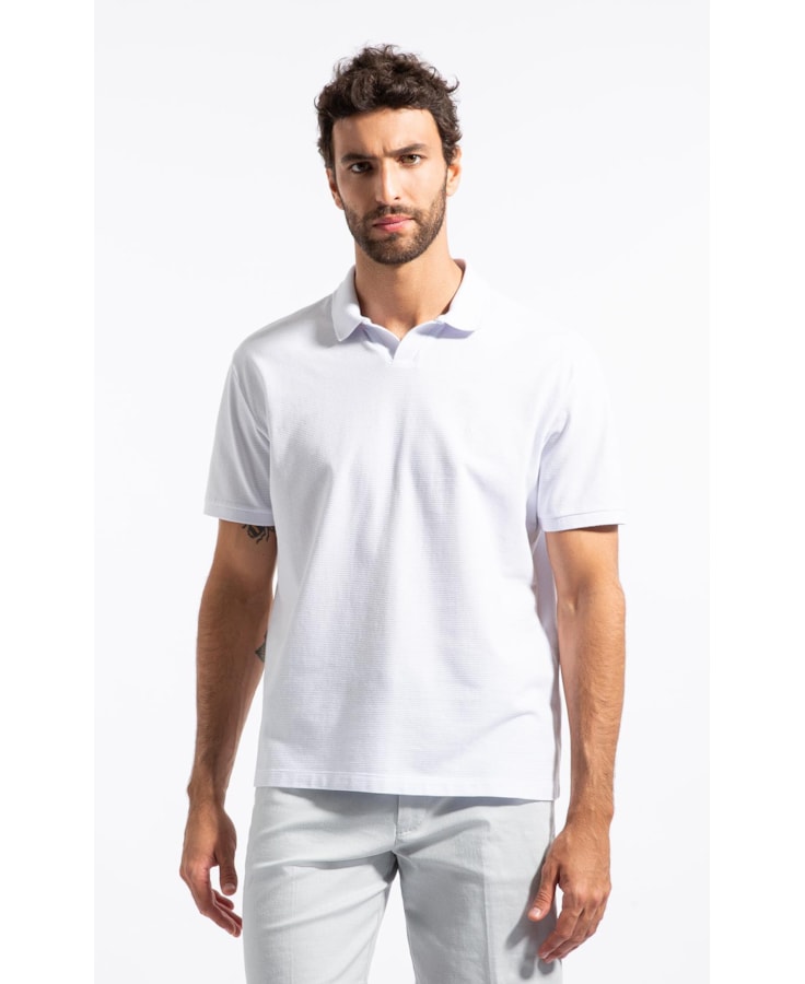 Polo Mc Piquet Jacquard Branco