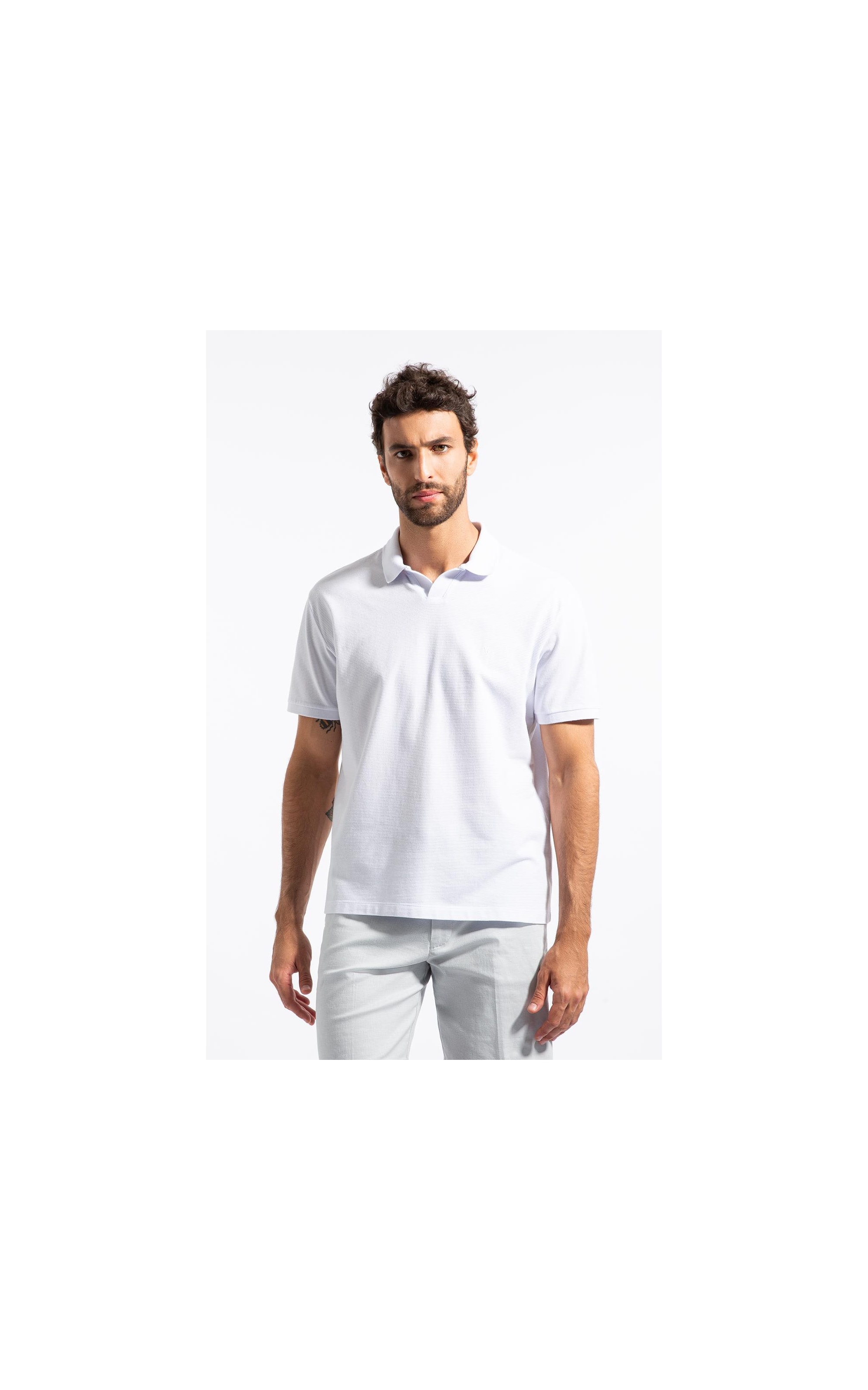 Polo Mc Piquet Jacquard Branco
