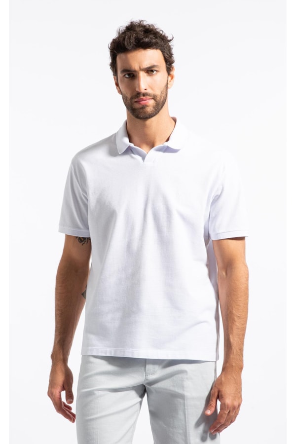 Polo Mc Piquet Jacquard Branco