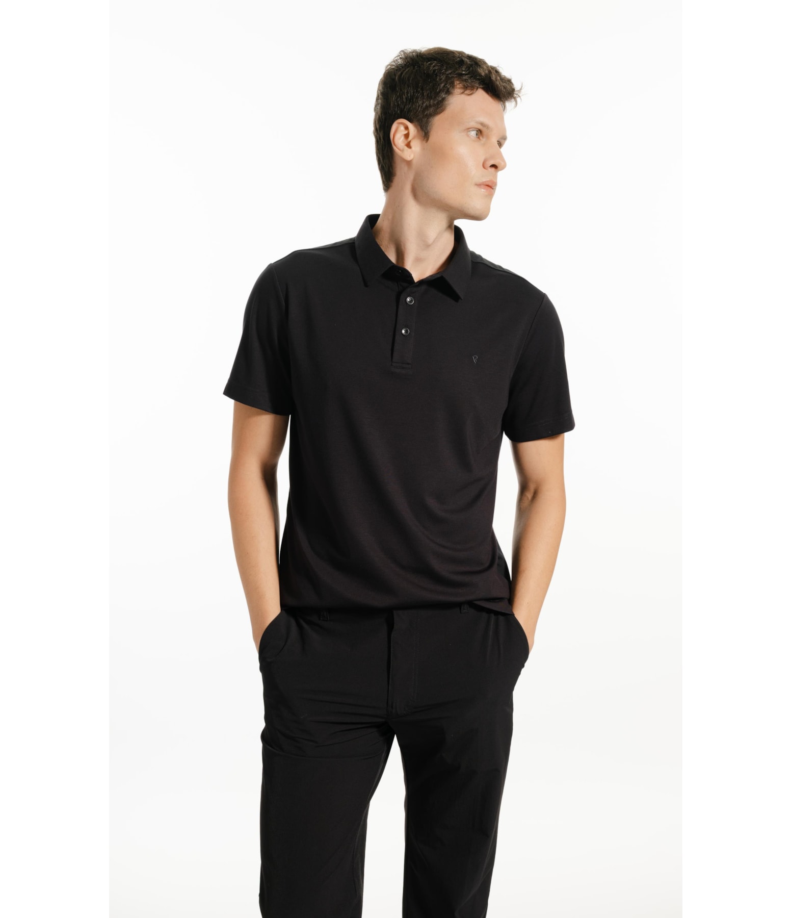 Polo Mc Spandex Slim Fit Preto