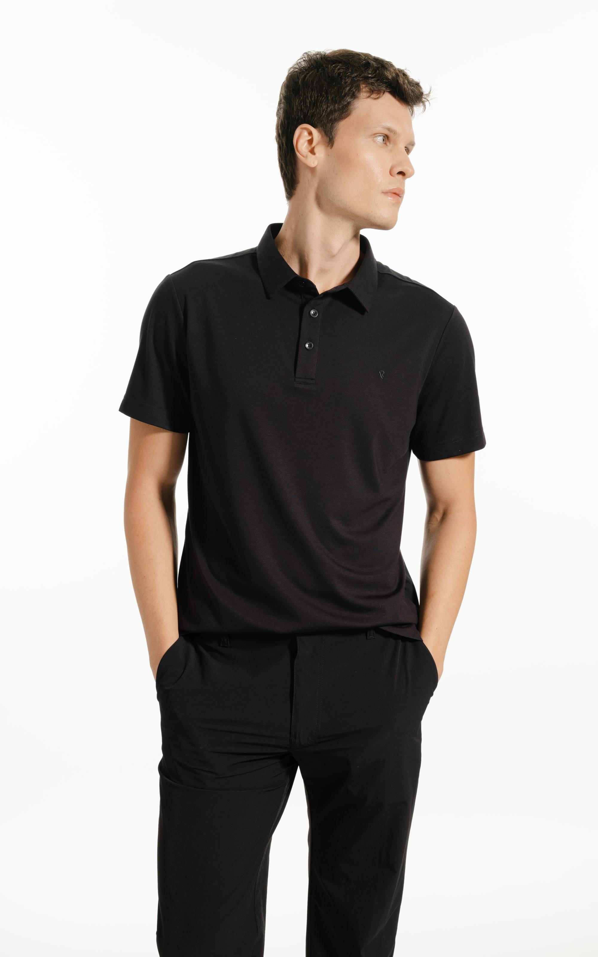 Polo Mc Spandex Slim Fit Preto