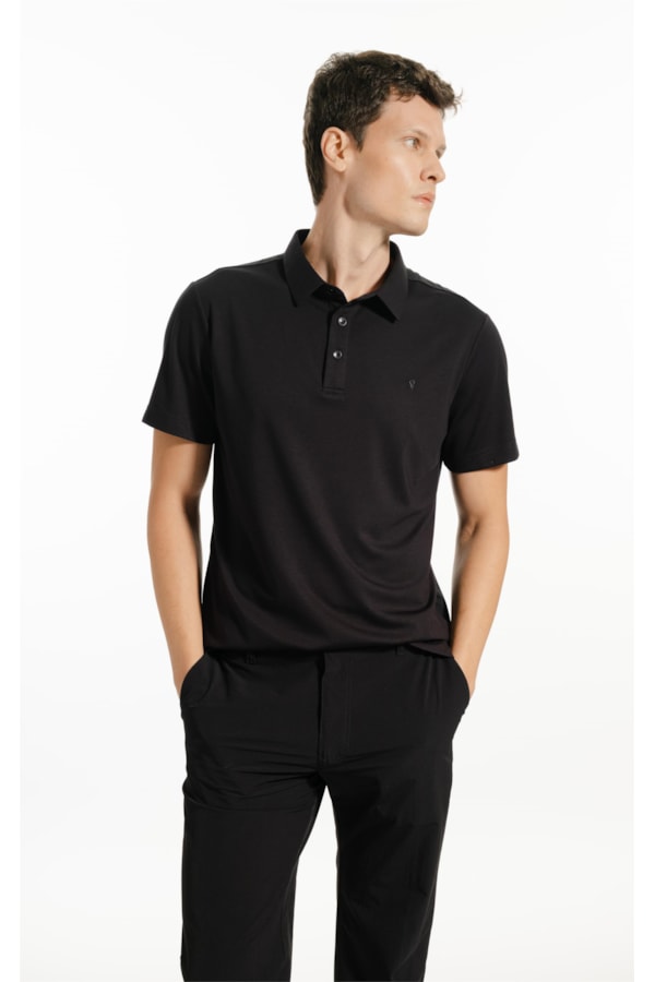 Polo Mc Spandex Slim Fit Preto