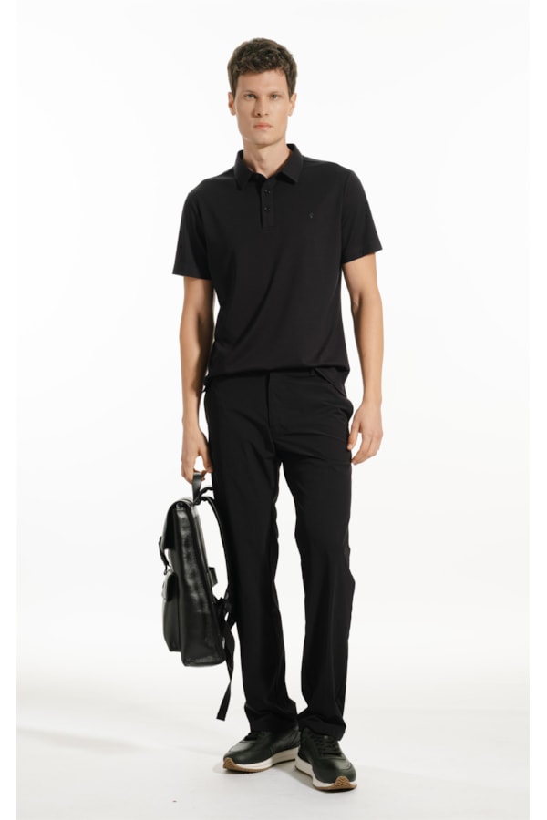 Polo Mc Spandex Slim Fit Preto