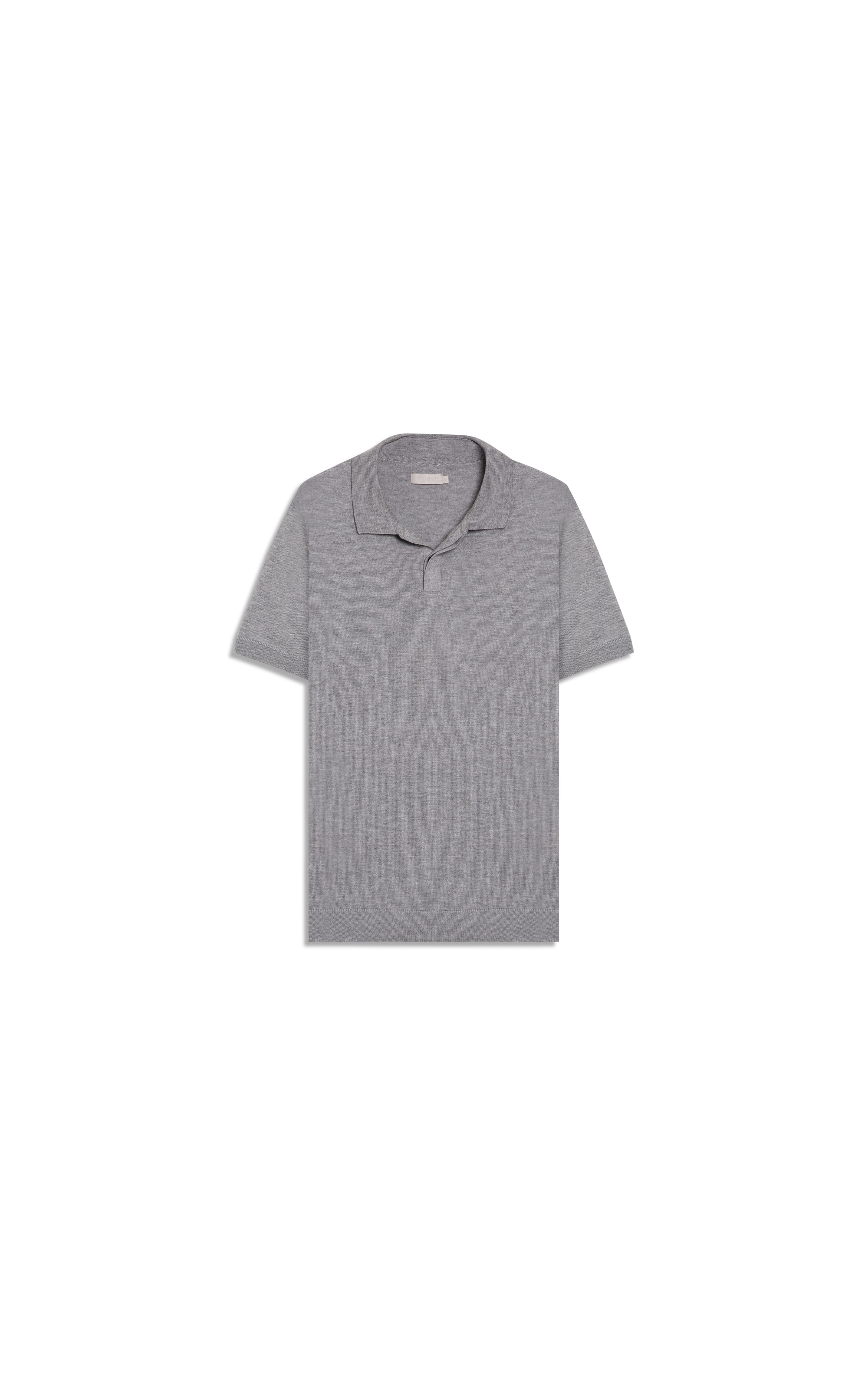 Polo Mc Tricot Gola Habano Visco Cotton Cinza Claro                             