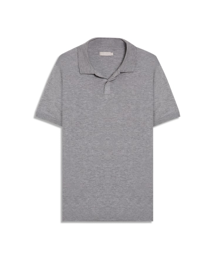 Polo Mc Tricot Gola Habano Visco Cotton Cinza Claro                             