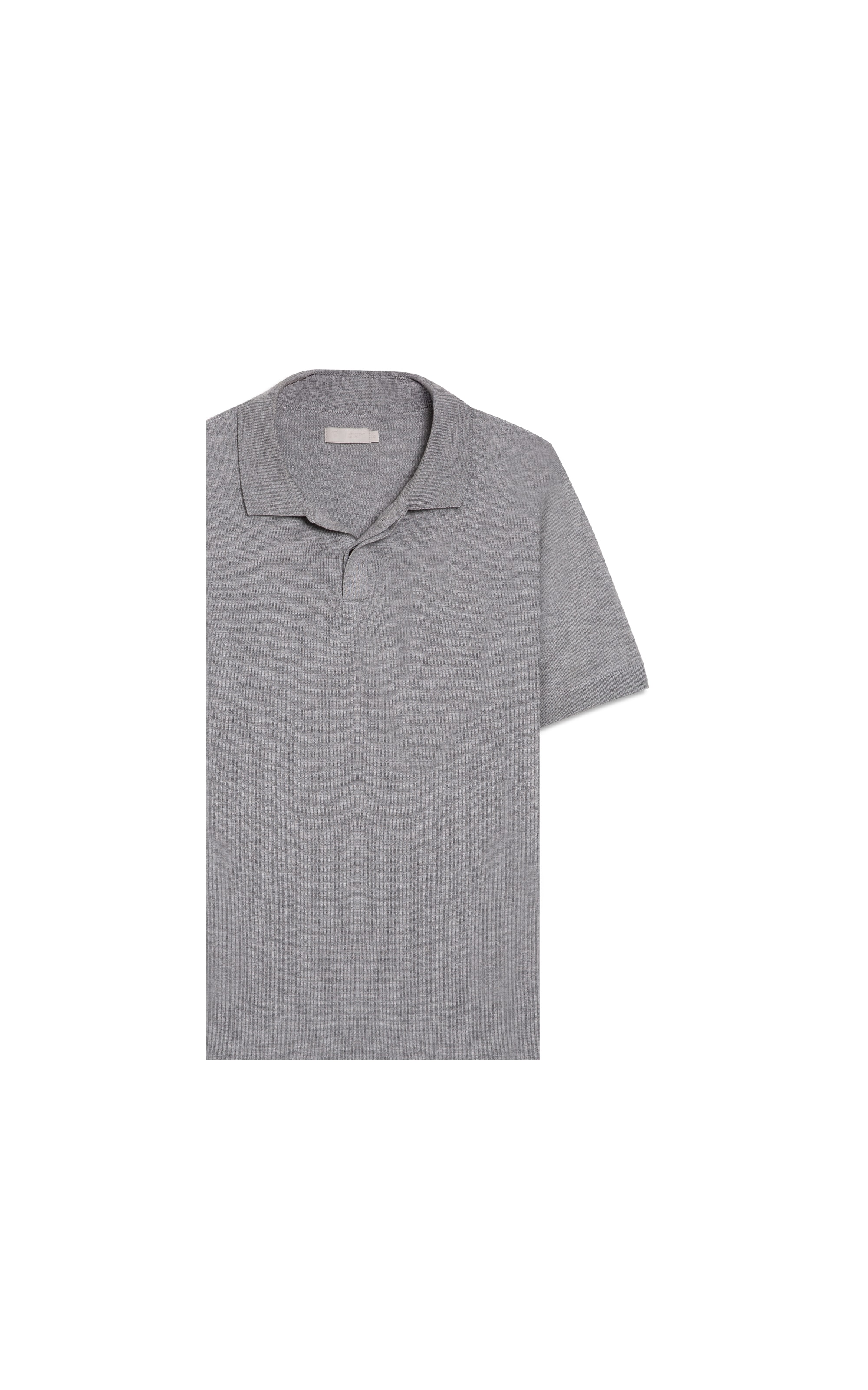 Polo Mc Tricot Gola Habano Visco Cotton Cinza Claro                             