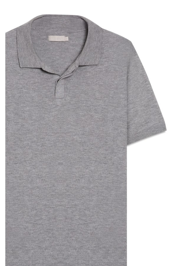 Polo Mc Tricot Gola Habano Visco Cotton Cinza Claro                             
