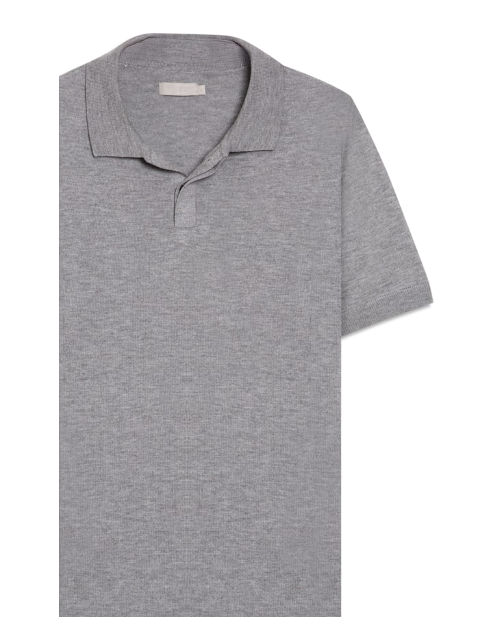 Polo Mc Tricot Gola Habano Visco Cotton Cinza Claro                             