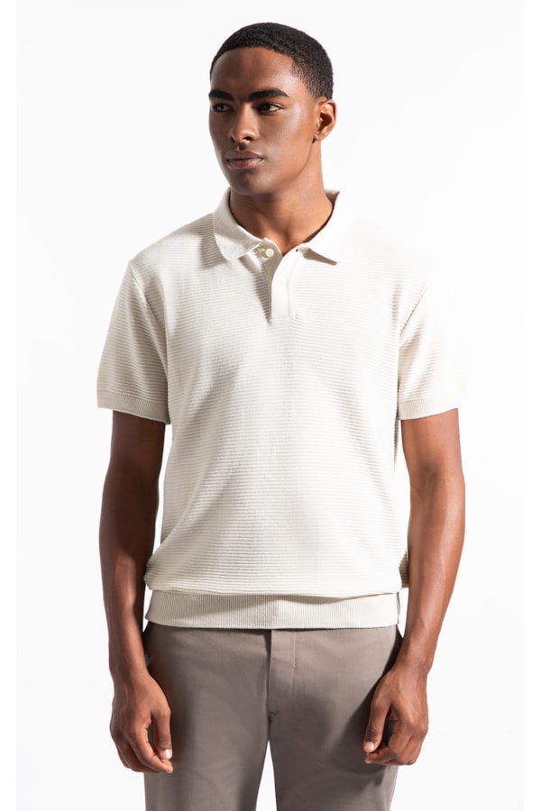 Polo Mc Tricot Horizontal Chain Areia                                   