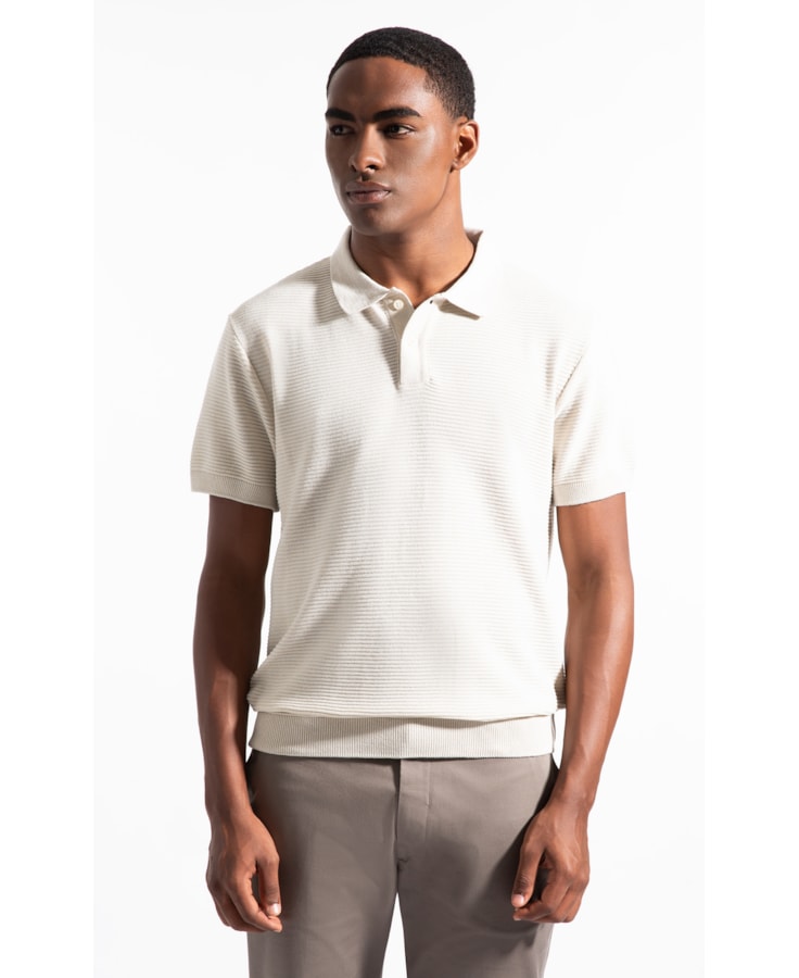 Polo Mc Tricot Horizontal Chain Areia                                   