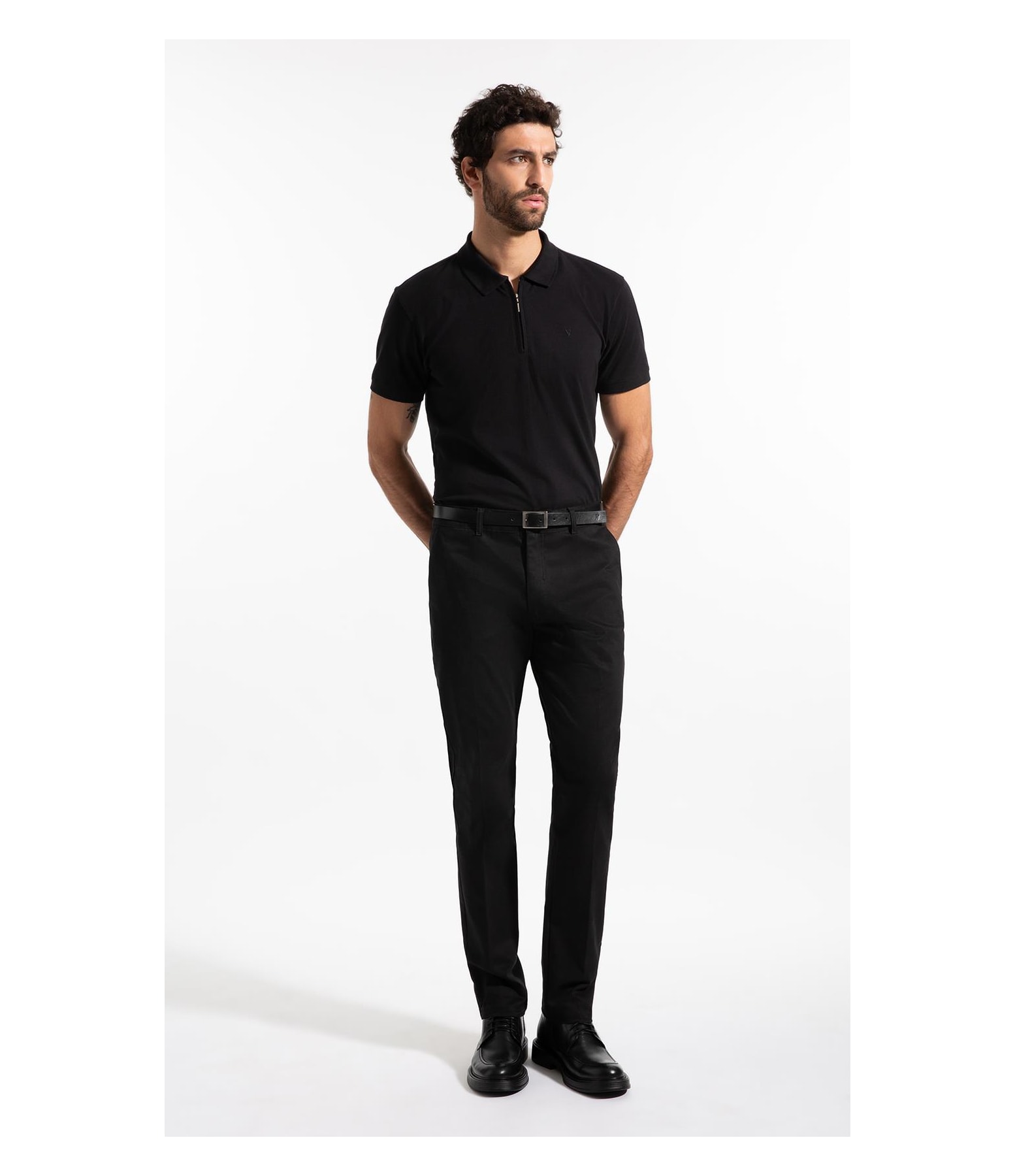 Polo Mc Zíper Lisa Preto