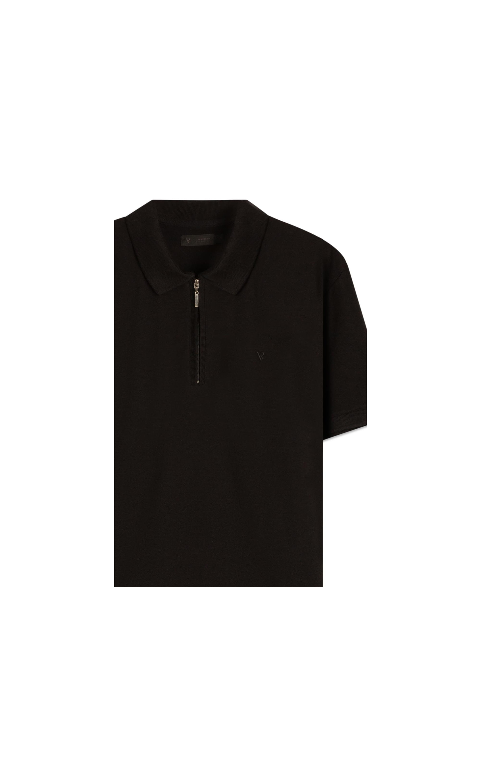 Polo Mc Zíper Lisa Preto
