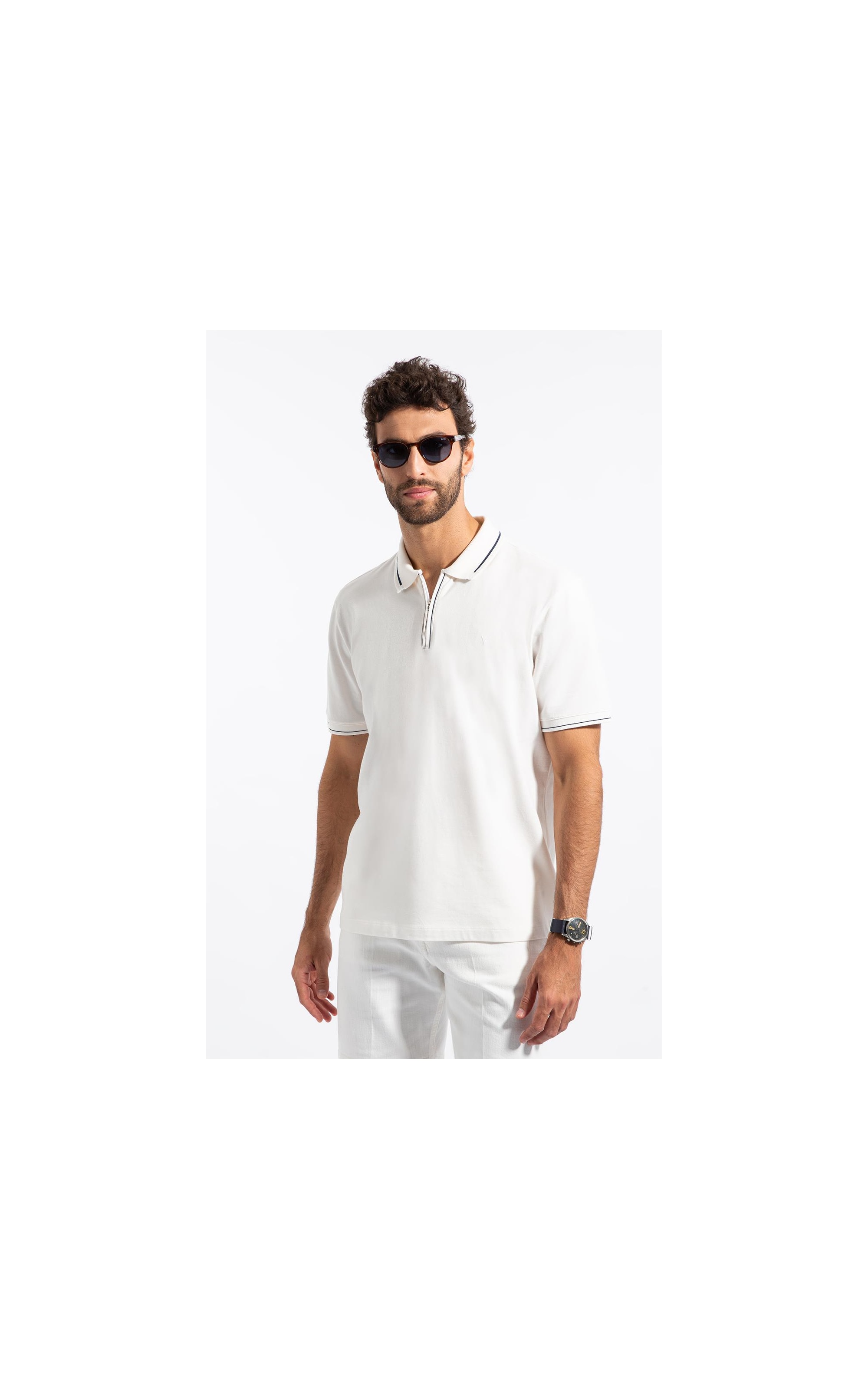 Polo Mc Zipper Detail Off White