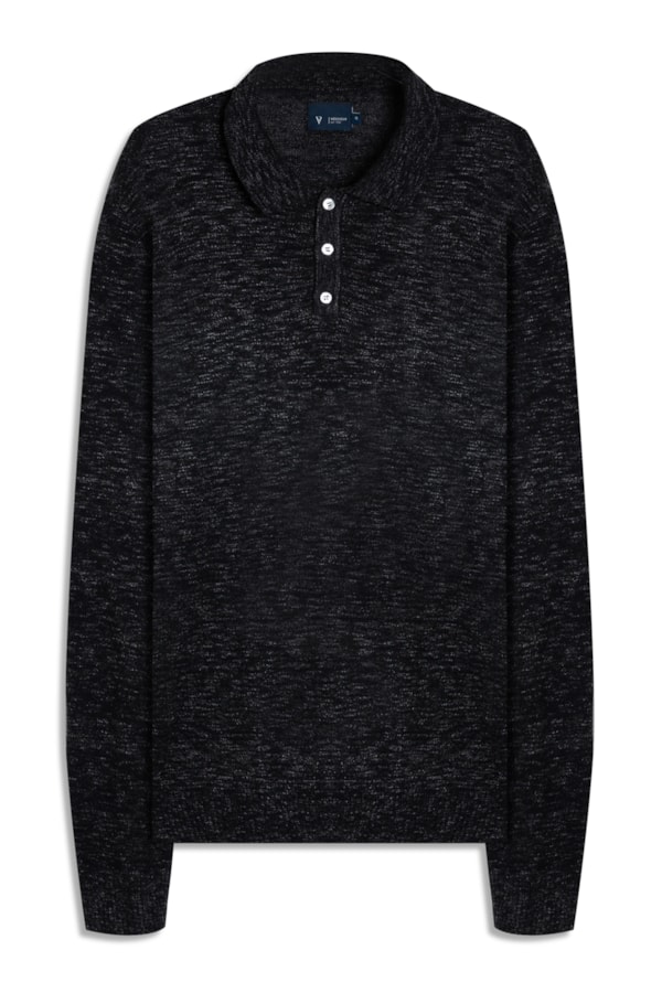 Polo Meia Malha Flame Chumbo Mescla