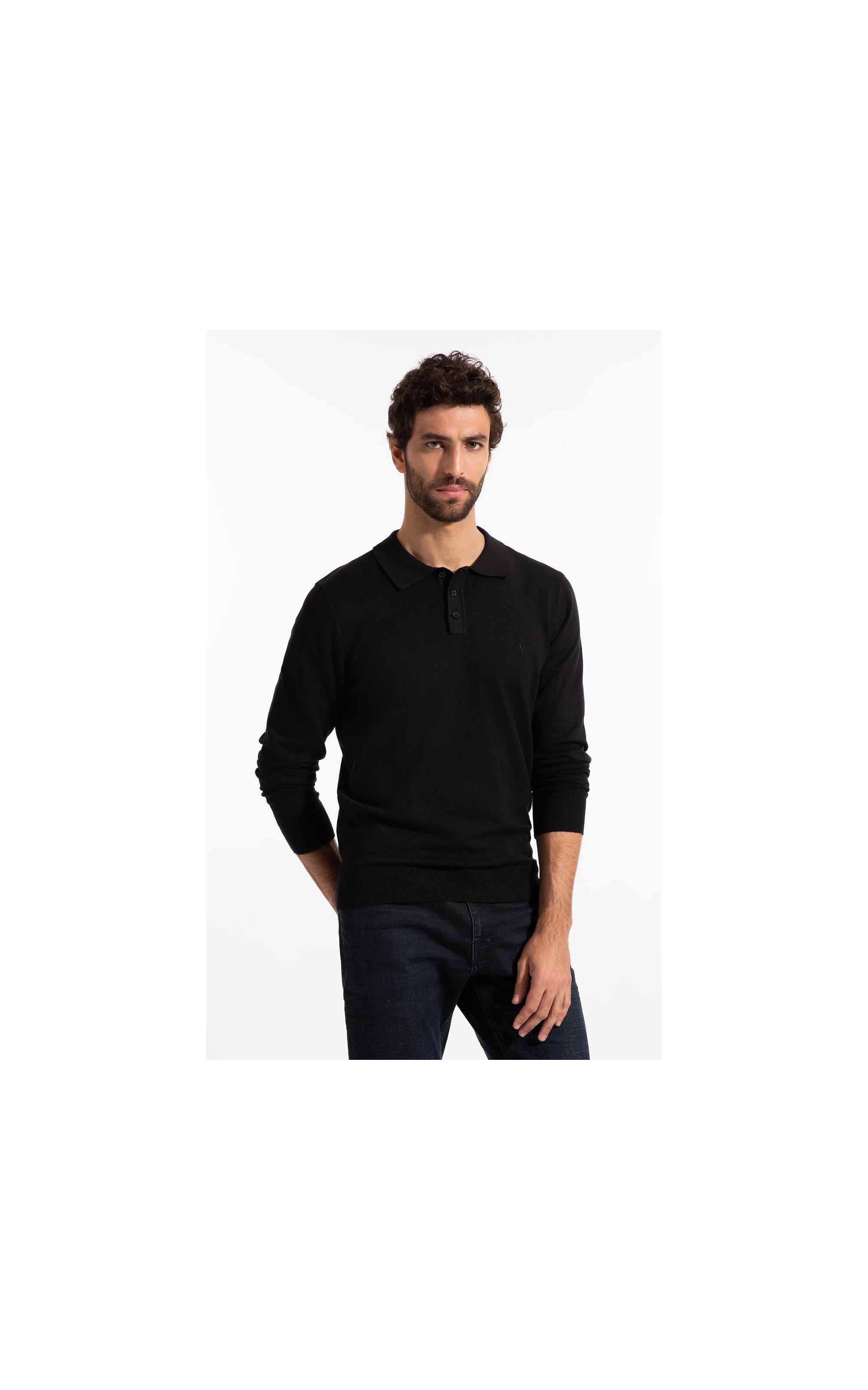  Polo Ml Tricot Basic Preto
