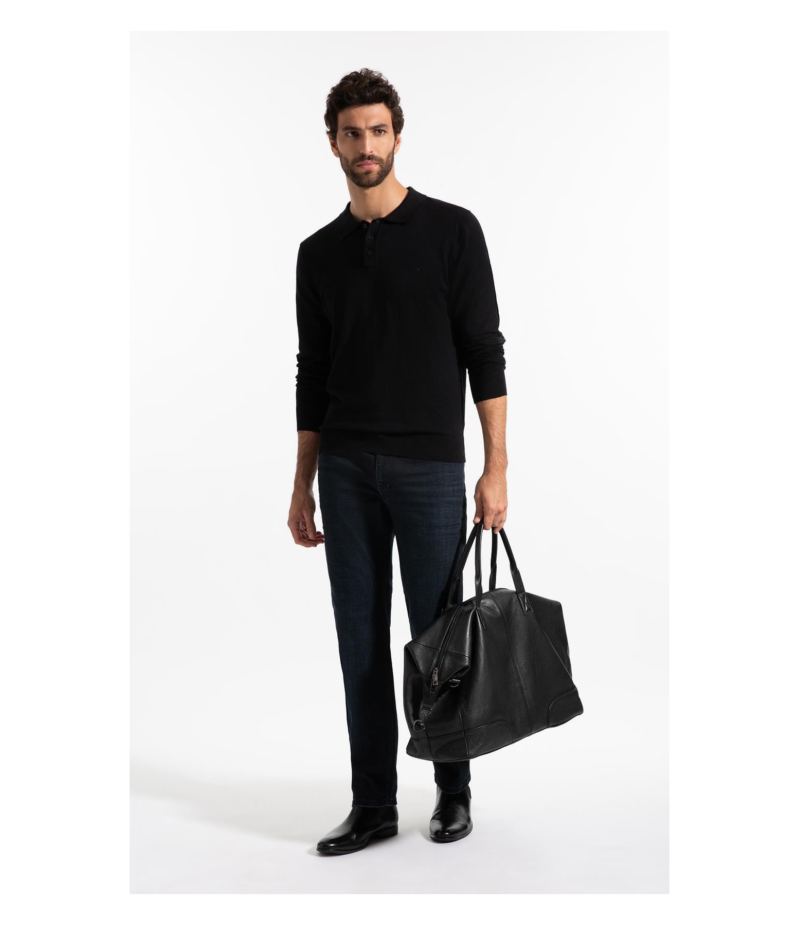  Polo Ml Tricot Basic Preto