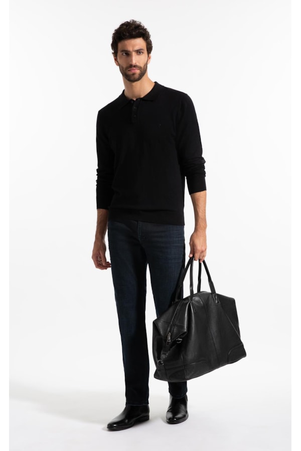  Polo Ml Tricot Basic Preto
