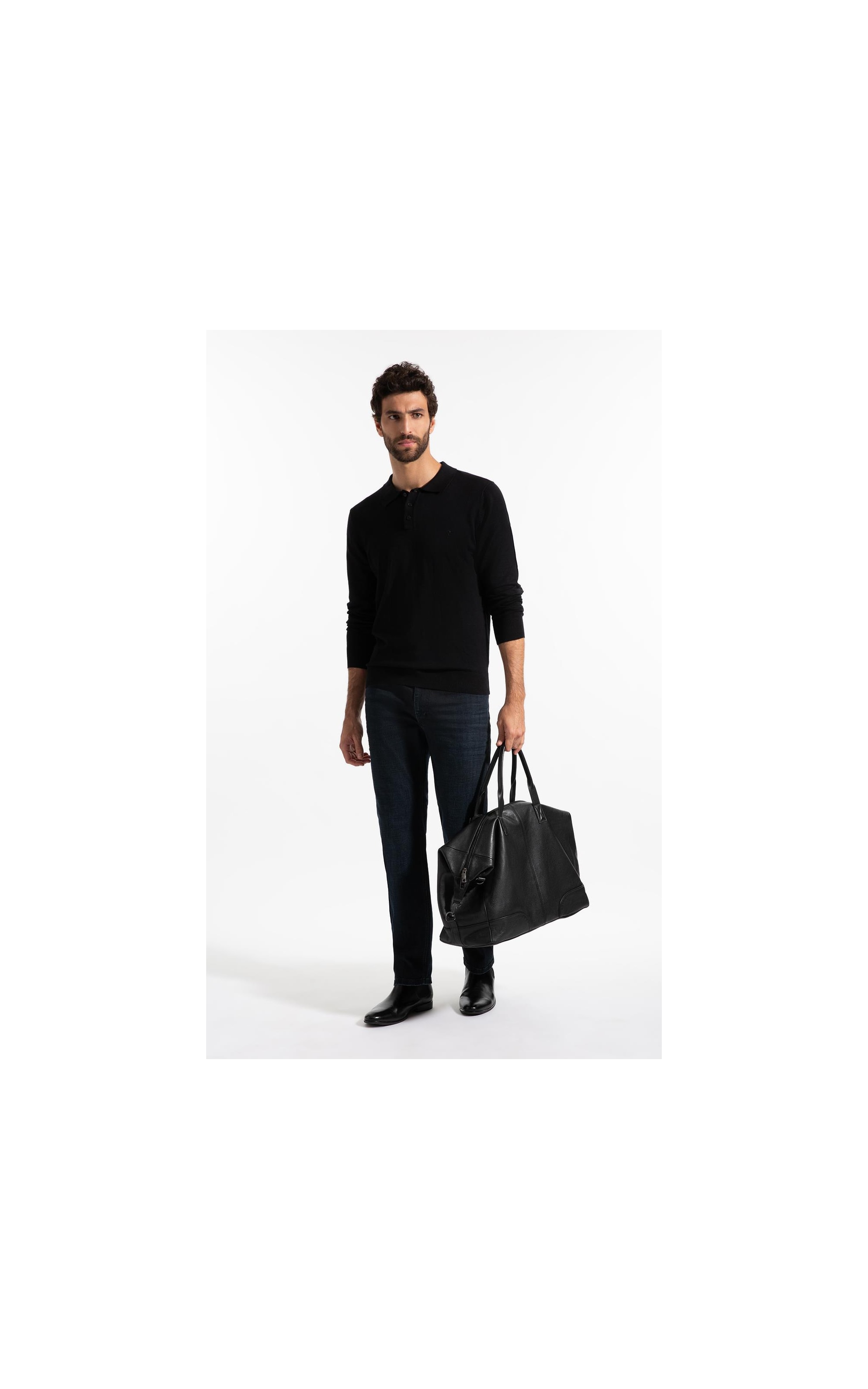  Polo Ml Tricot Basic Preto