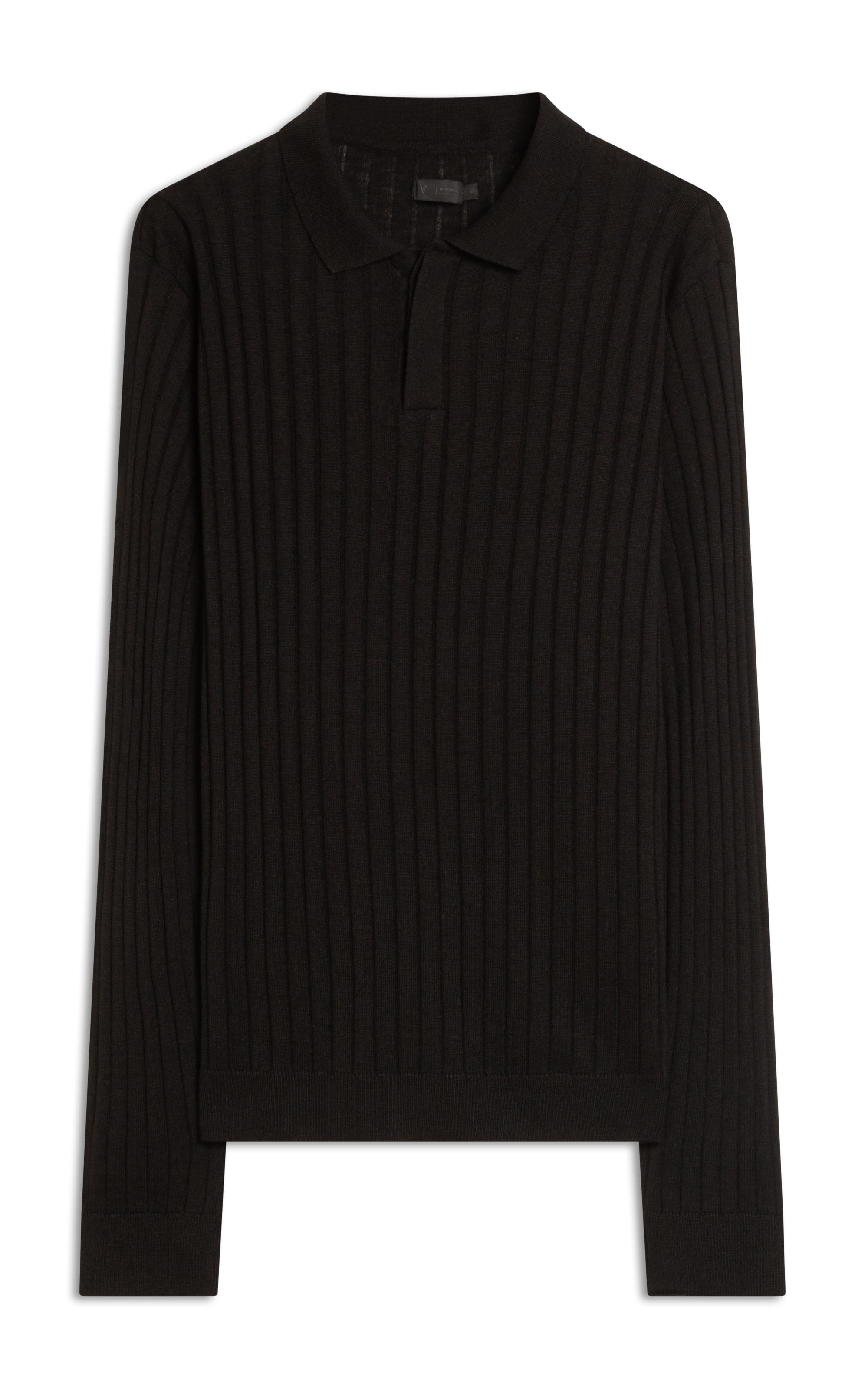 Polo Ml Tricot Canelado Vista Coberta Preto                                   