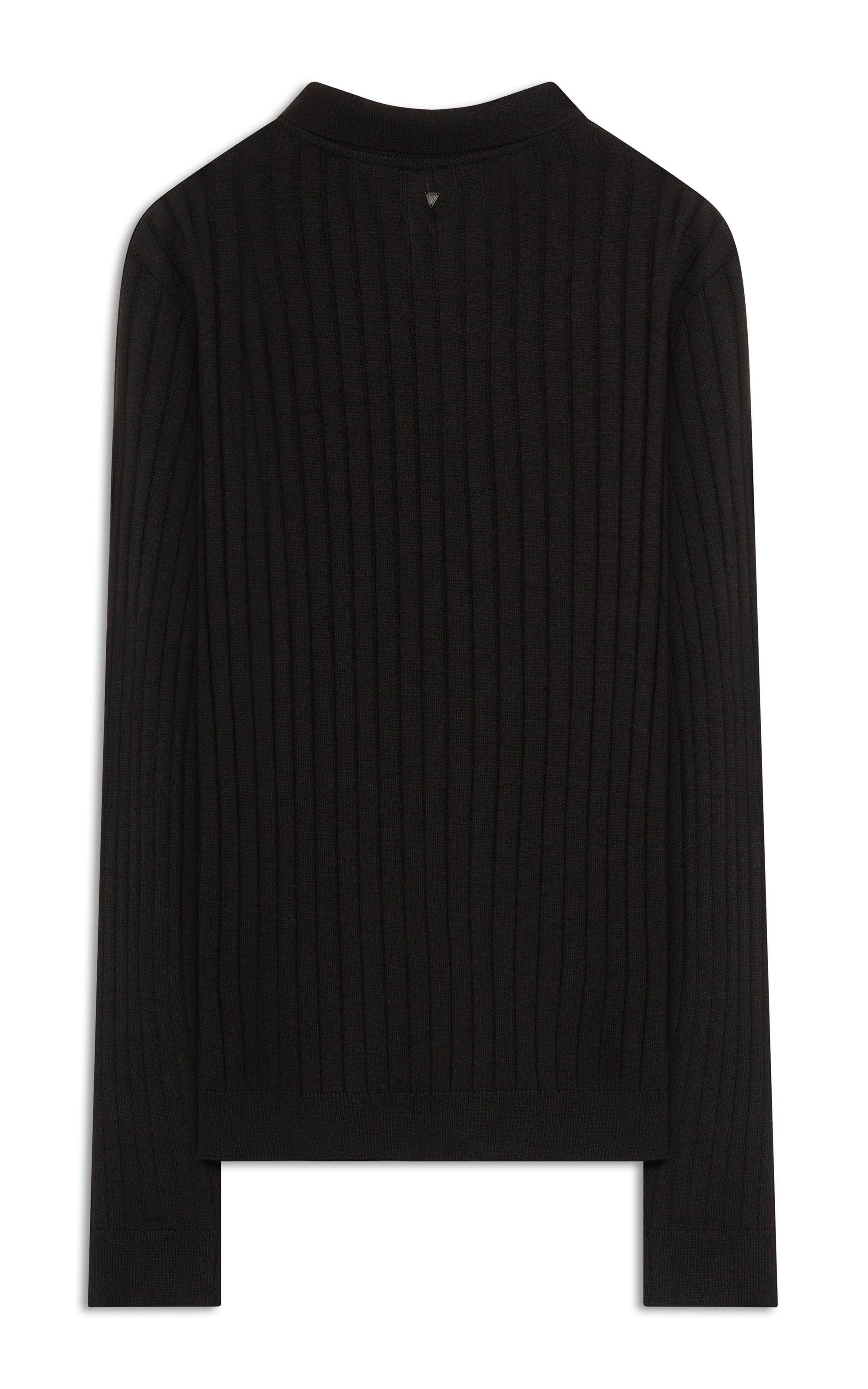 Polo Ml Tricot Canelado Vista Coberta Preto                                   
