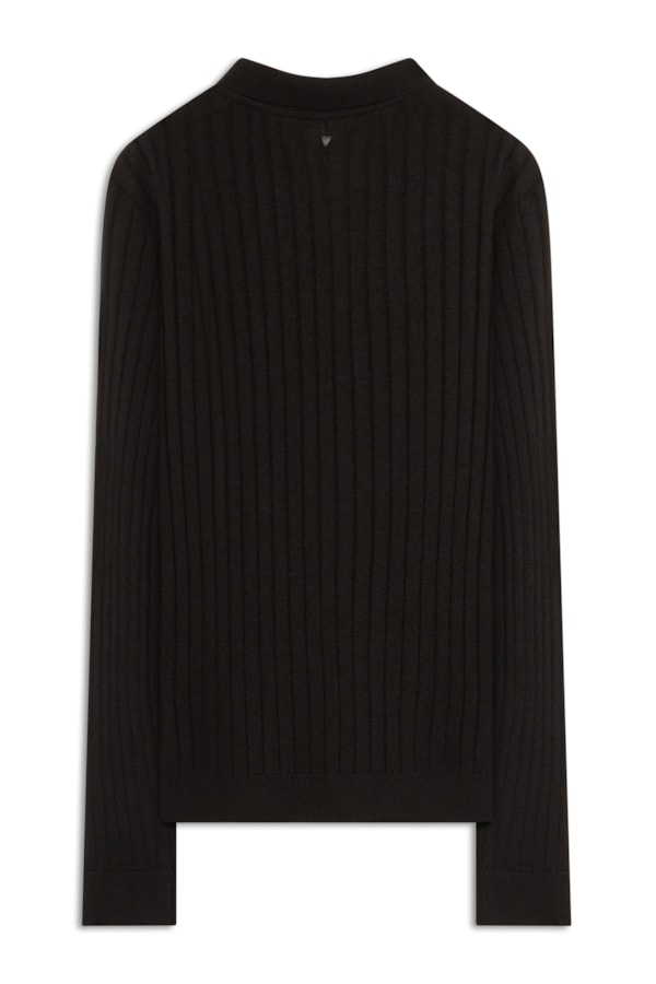 Polo Ml Tricot Canelado Vista Coberta Preto                                   