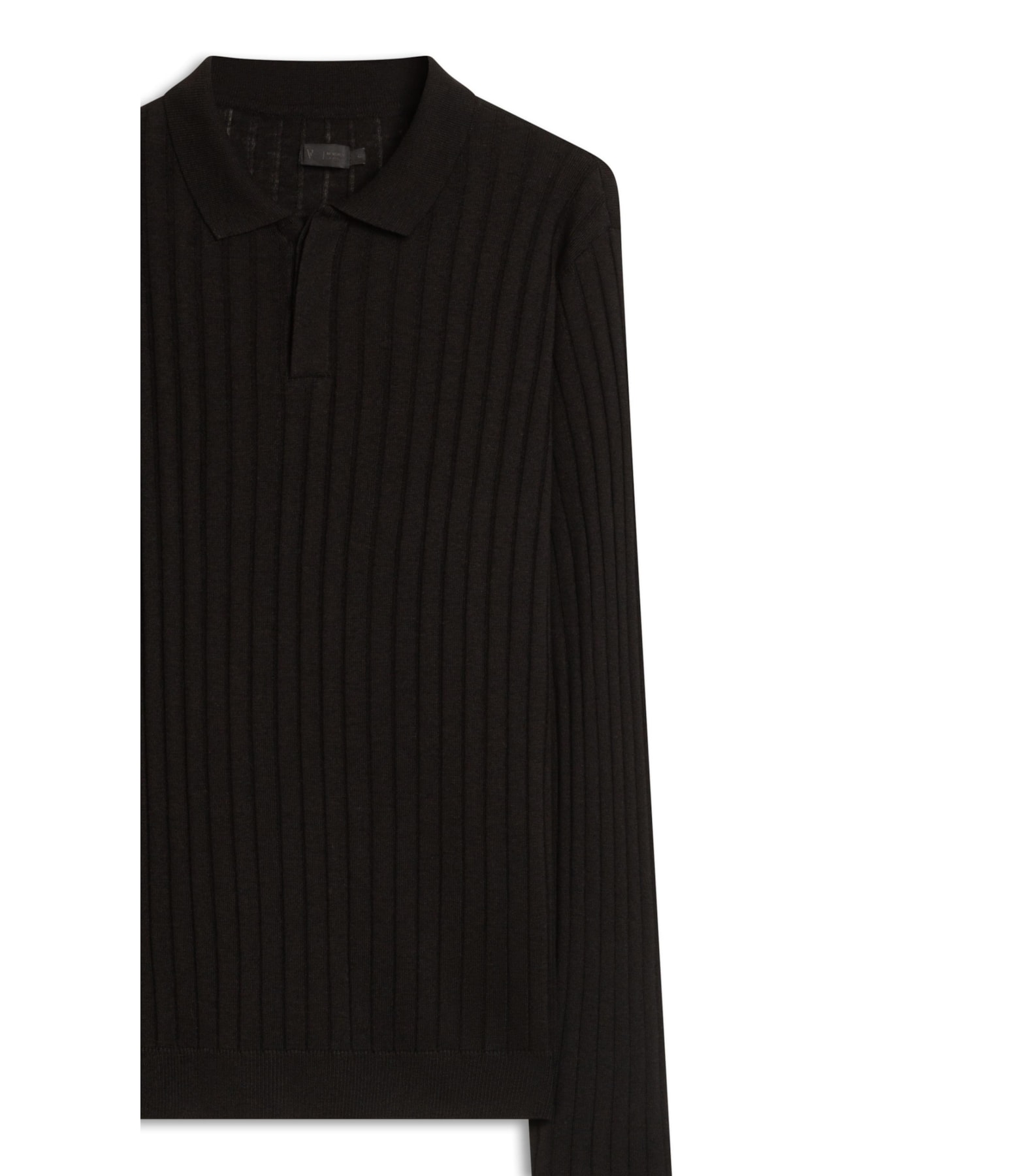 Polo Ml Tricot Canelado Vista Coberta Preto                                   