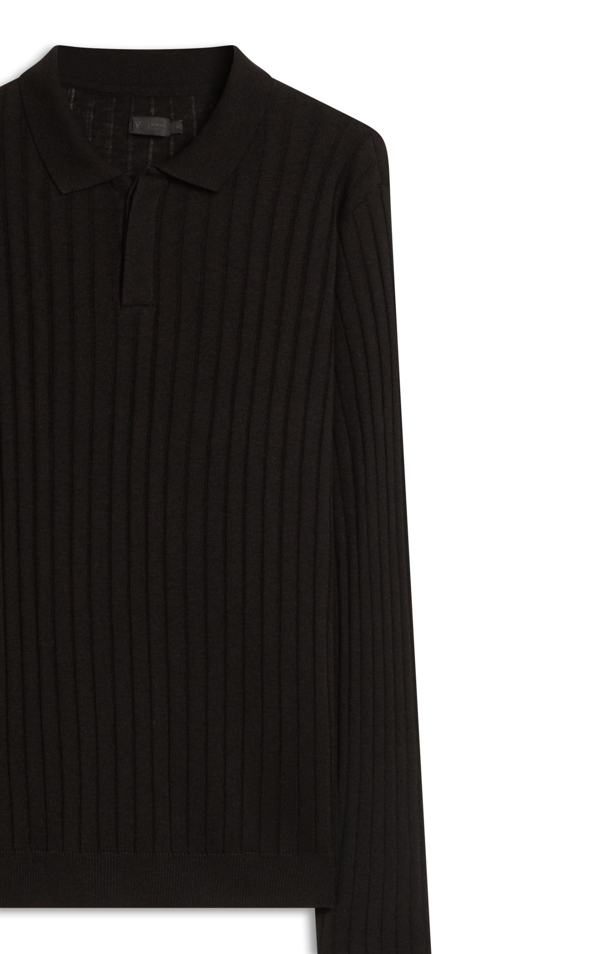 Polo Ml Tricot Canelado Vista Coberta Preto                                   