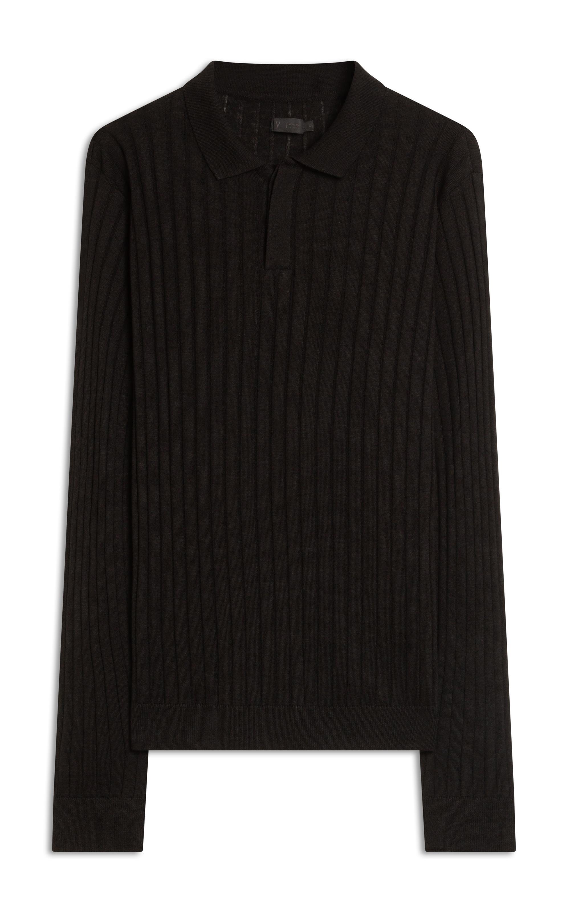 Polo Ml Tricot Canelado Vista Coberta Preto                                   