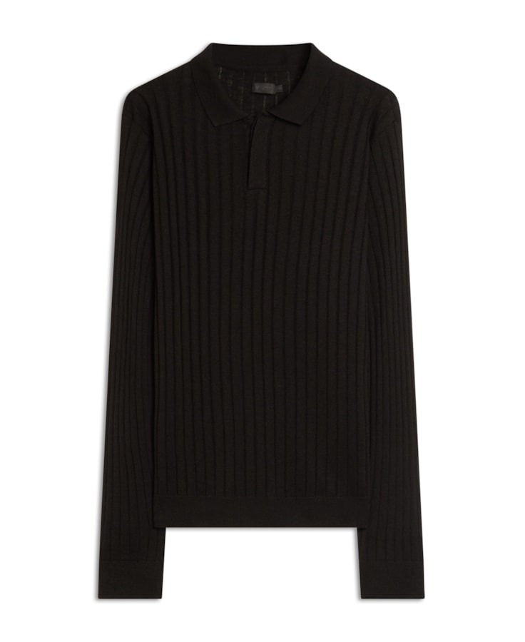Polo Ml Tricot Canelado Vista Coberta Preto                                   