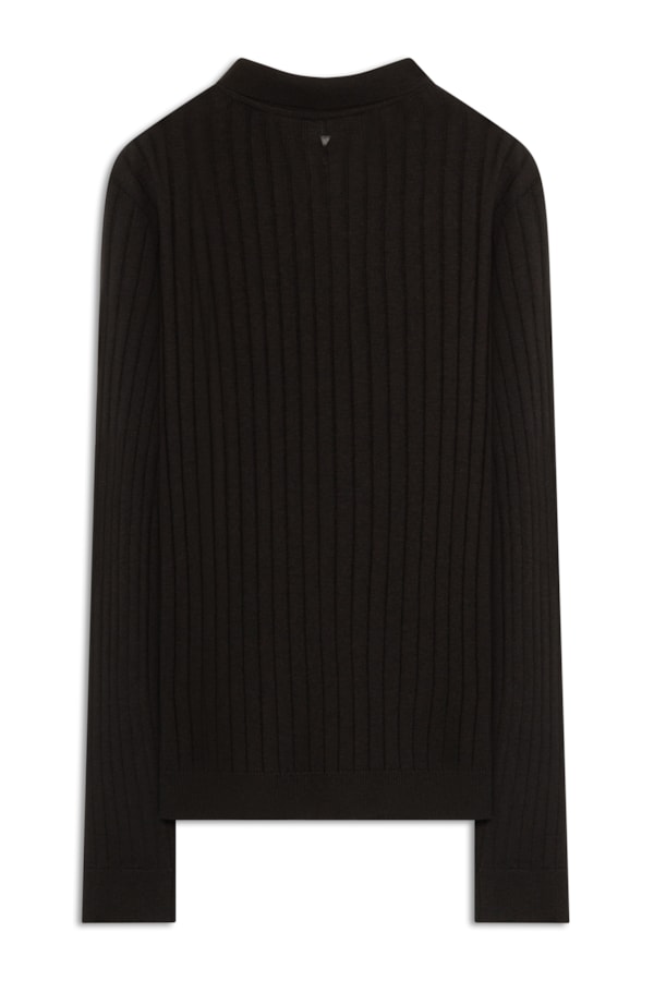 Polo Ml Tricot Canelado Vista Coberta Preto                                   